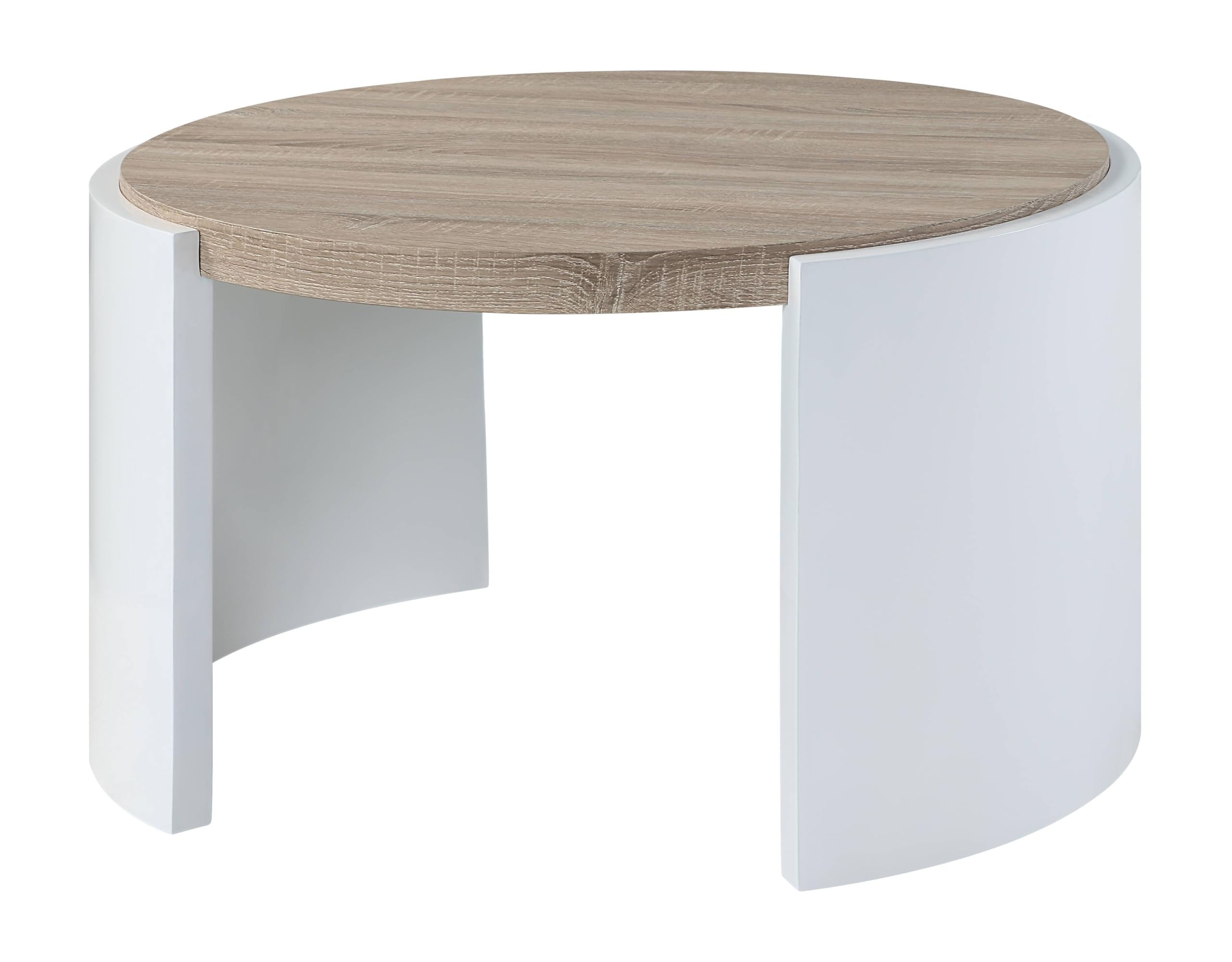 AcmeZoma Coffee Table, White High Gloss & Oak Finish