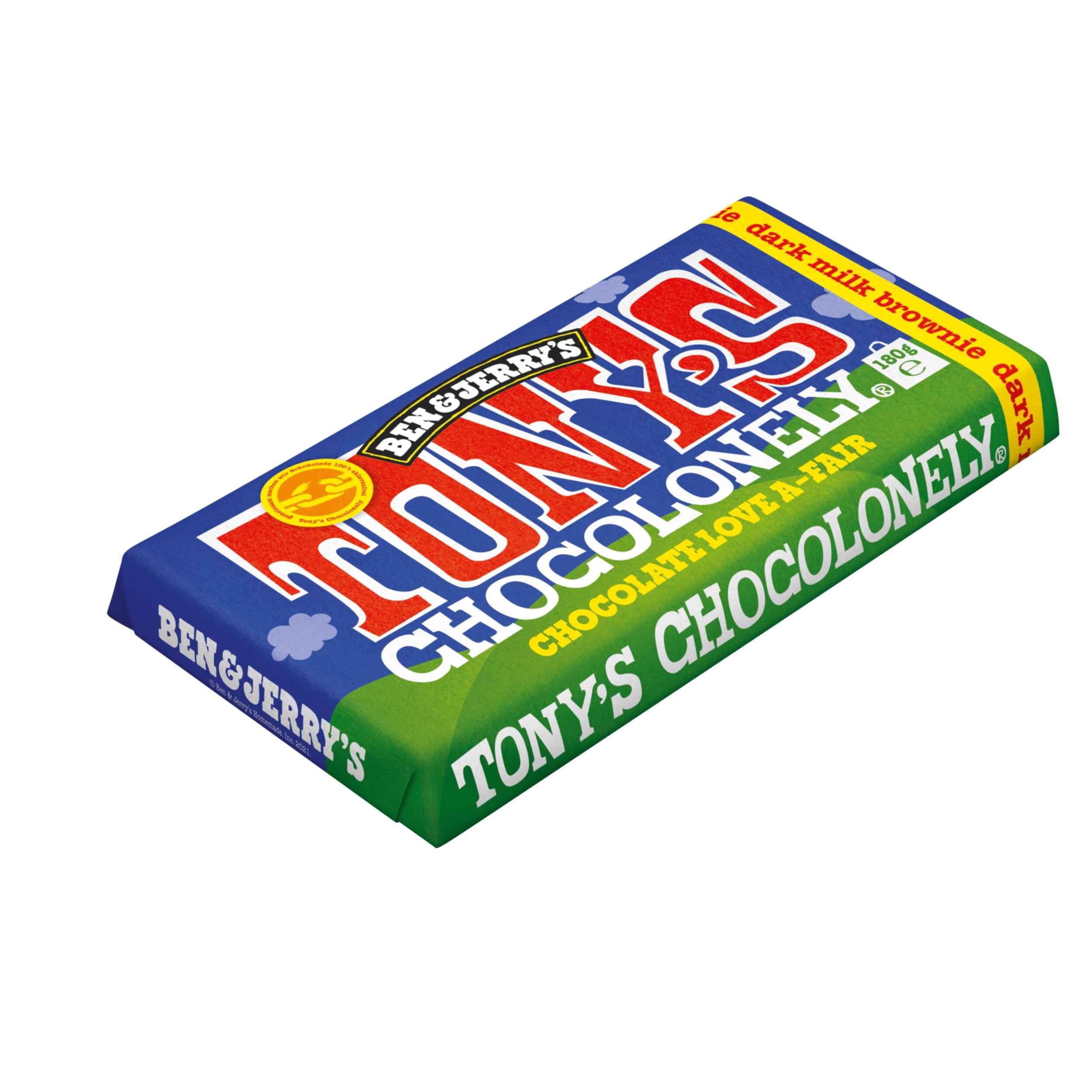 Tony's Chocolonely - Ben & Jerry's Dunkle Vollmilchschokolade Brownie - 15x 180g