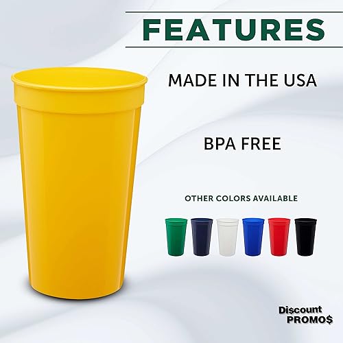 Miniatura 23 de DISCOUNT PROMOS Vasos de plástico personalizados para estadios, 22 onzas, juego de 10, paquete personalizado a granel, perfecto para cumpleaños