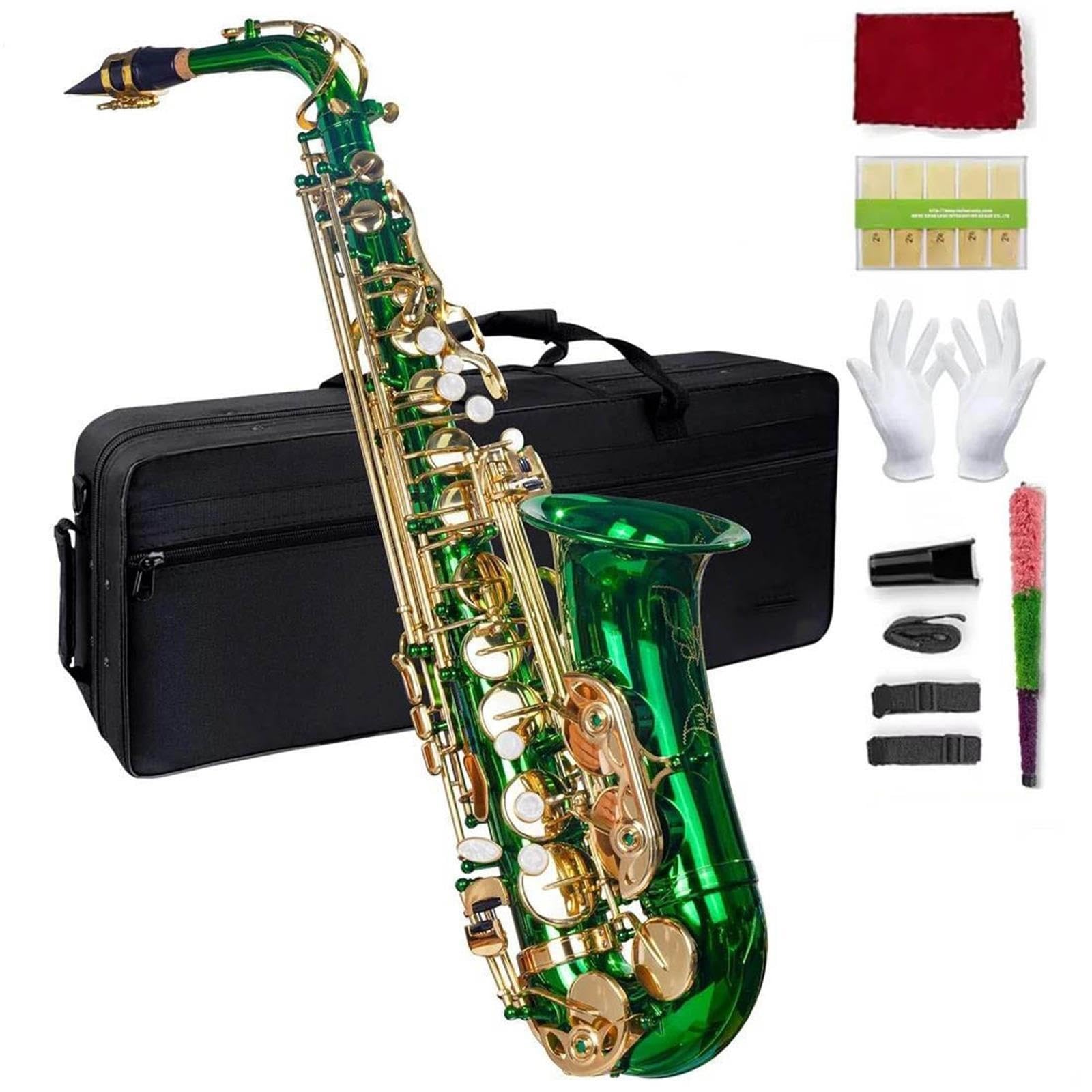 Saxofón Juego Completo De Saxofón Alto Verde En Mi Bemol