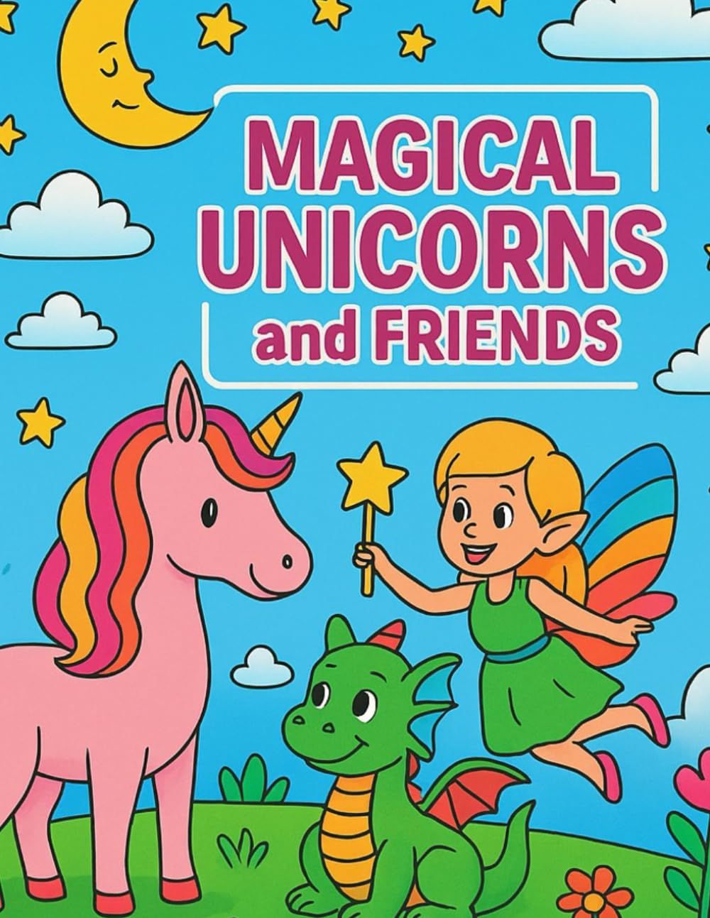 Magical unicorn and friends colouring book