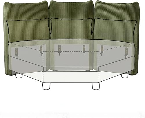 Miniatura 25 de LLappuil Reposabrazos/respaldo para sofá modular modular, personaliza sofás con ángulo ajustable, color caqui Tool Free Assembly, Flexible Layouts