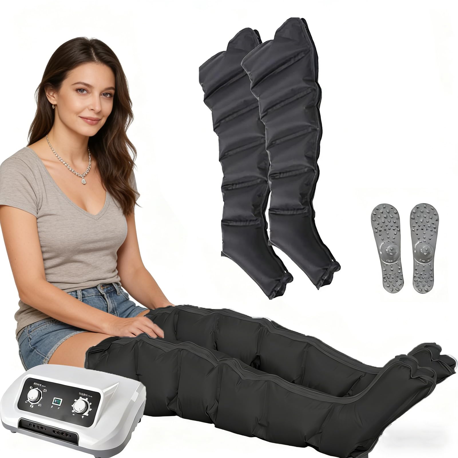 GZGHRZQS Compression Boots | Lymphatic Drainage Leg Massager | XXL Pressotherapy Air Compression Leg Foot Massager | Electric Circulation Improve Pain Waist Leg Arm Relax | Lymphatic Drainage Machine