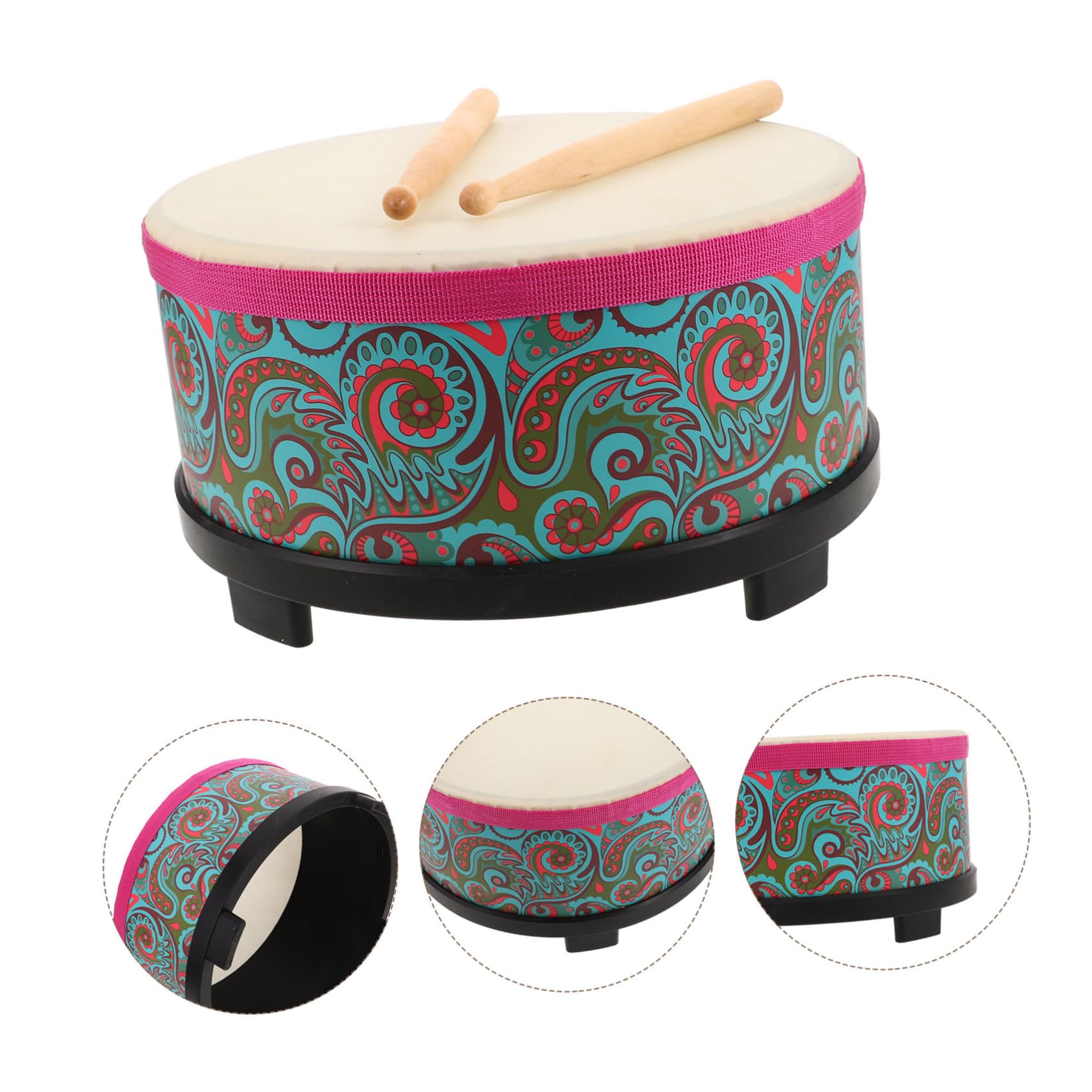 TOYANDONA Instrumento de Percusión Infantil de Madera con Diseño Floral, para Niños, Fomenta Ritmo y Coordinación en Juegos Casuales y Actividades Escolares