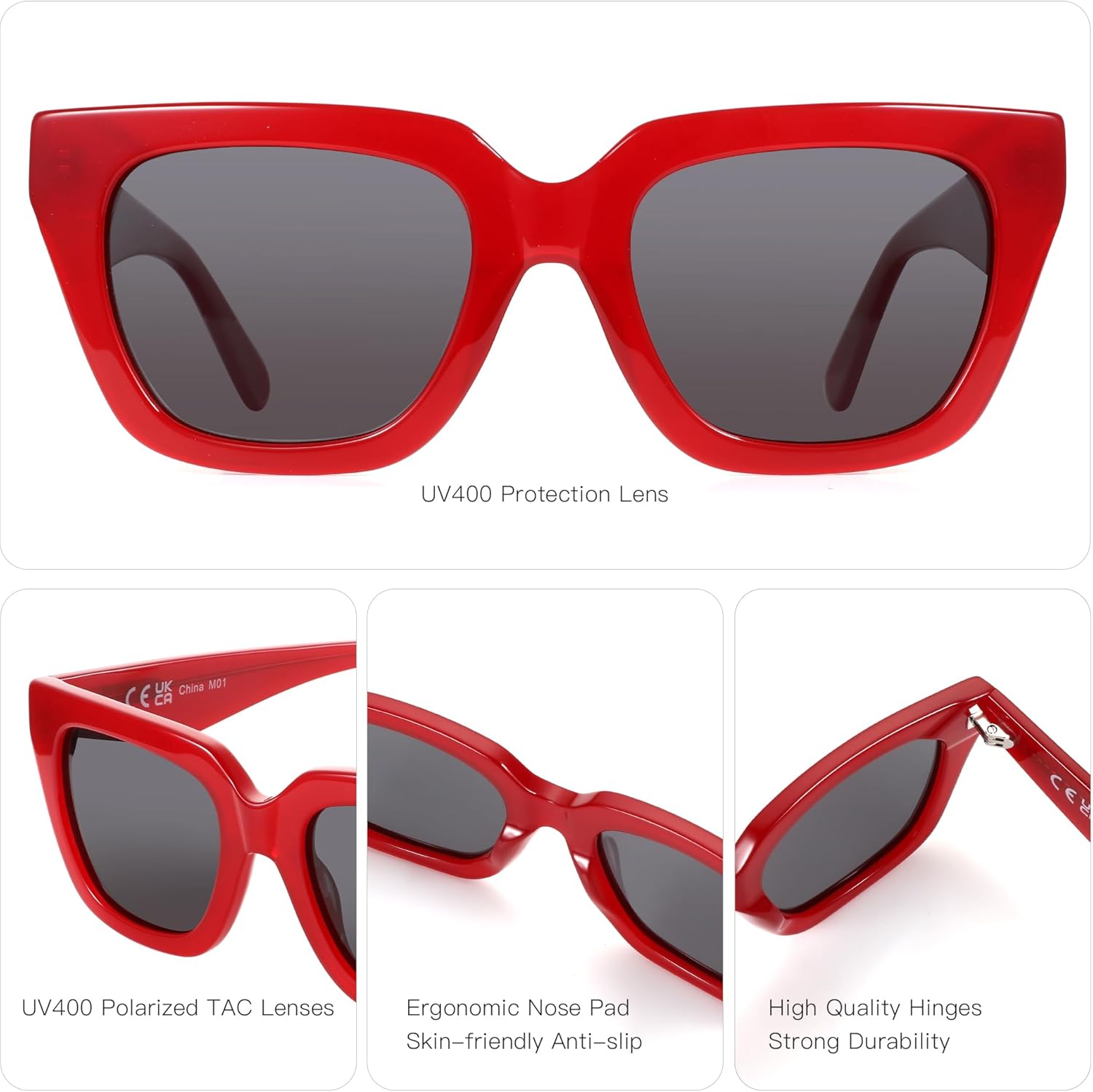 ZENOTTIC Polarized Sunglasses Women Trendy: Square Designer Sun Glasses - Retro Shades for vacation with UV400 Protection