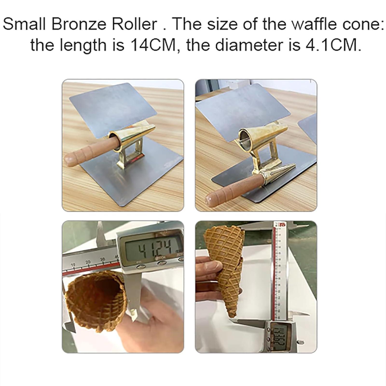 Molde de cono de helado, cilindro de cobre puro de 41 mm con mango cómodo, ideal para hacer helados y hacer prototipos rápidos, duradero y fácil de usar