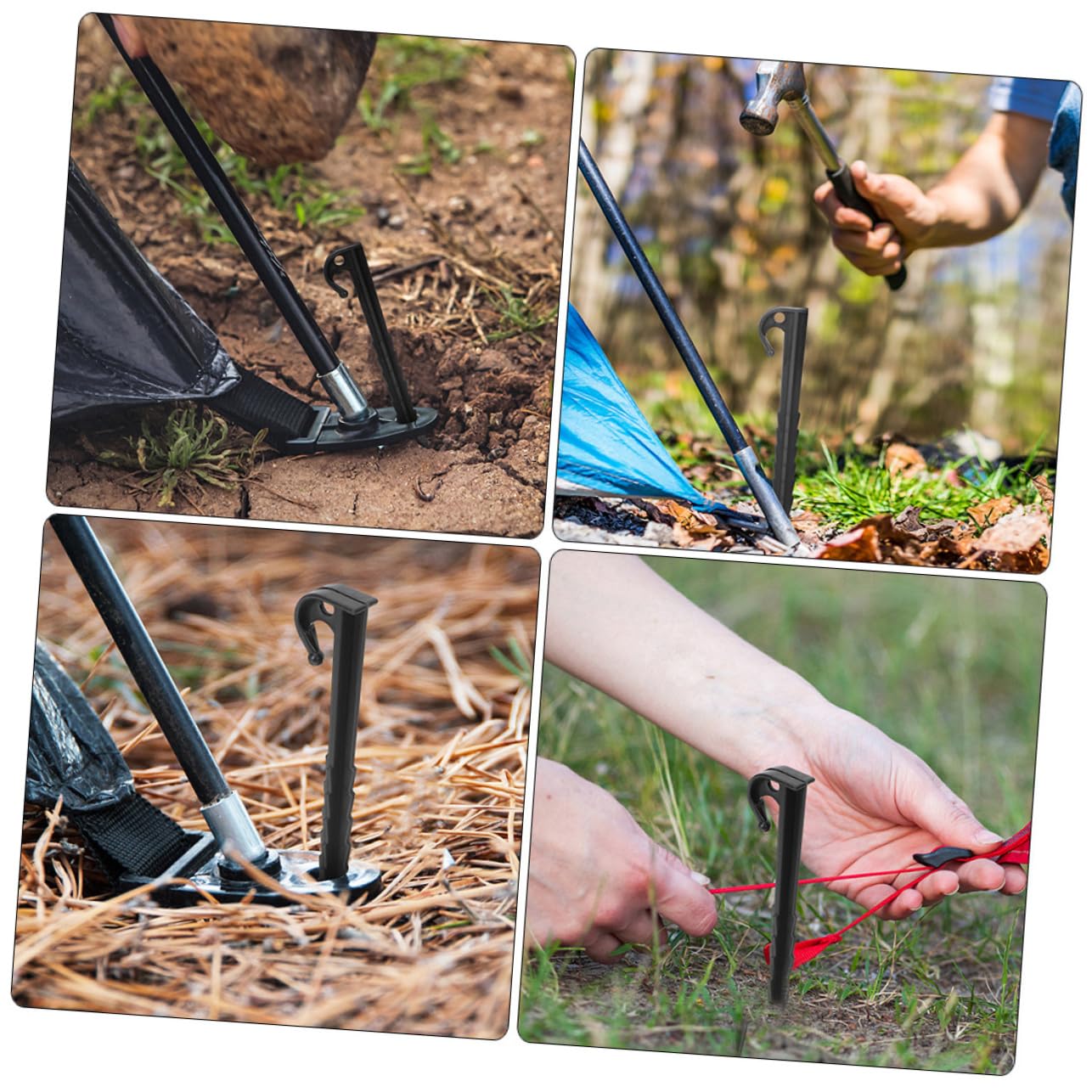 Supvox 3 Sätze Heringe Tent Poles Zeltschrauben Zeltbefestigungsnagel Zeltstangen Im Freien Pavillon Zelt Campingzubehör Erdspieße Zur Befestigung Von Zelten Plastik Pp Black 40 Stück * 3