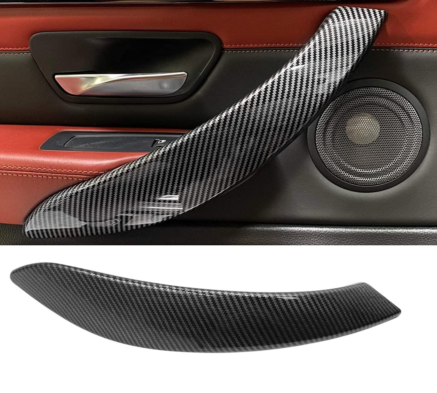 Innen Ersatztürgriff Türgriff Schalen kompatibel mit BMW F30 F31 Innentürgriff Ersatzriff für BMW 3er F30 F31 2012-2018 und 4er F32/F33 2014-2017 (Recht, Kohlefaser Muster)