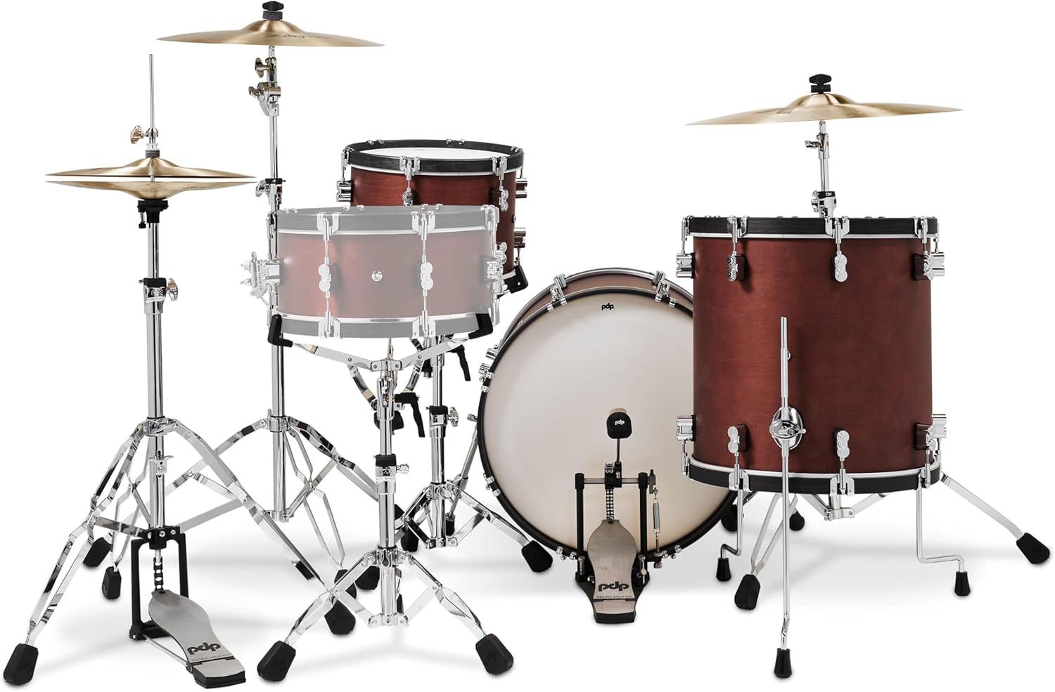 Concept Classic Series 3-Piece Maple Shell Pack, Ox Blood w/Ebony Hoops