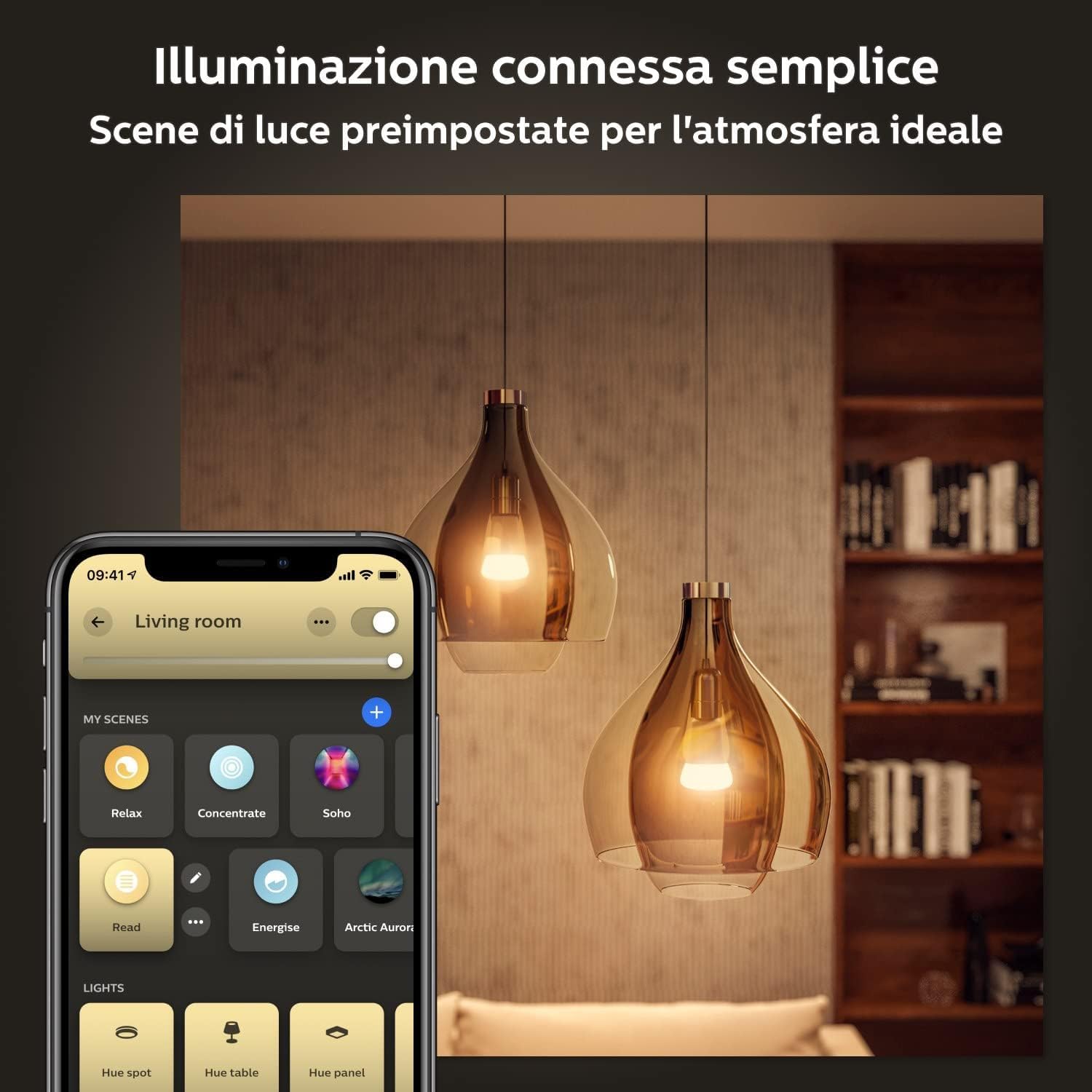 Philips Hue White and Color Ambiance Lampadina Smart LED, Attacco E27, Luce Bianca o Colorata, 11W