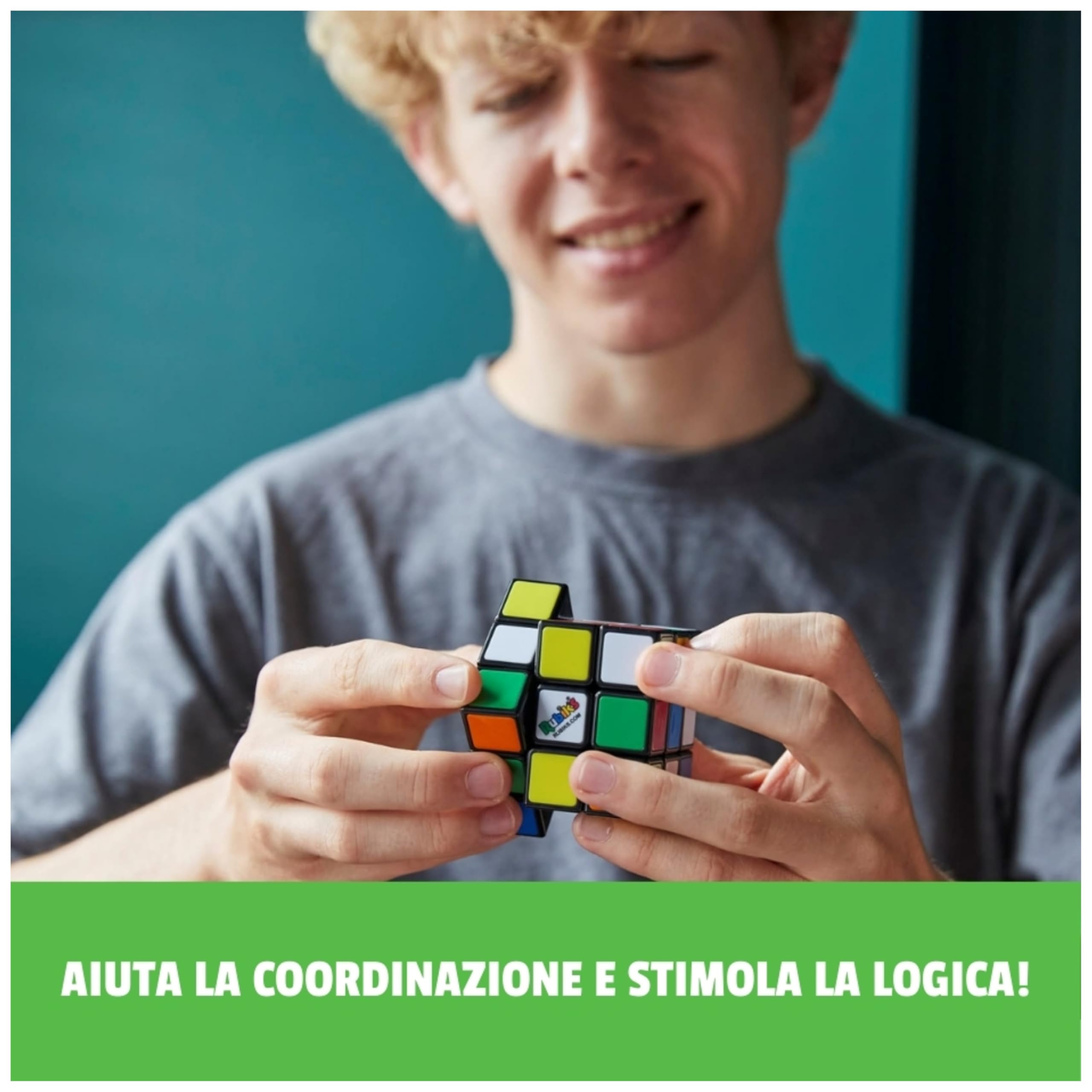 RUBIK'S, SPIN MASTER, Il Cubo di Rubik's Classico 3X3, l'Originale, per bambini dagli 8+, Rompicapo Professionale a combinazione di colori, problem-solving