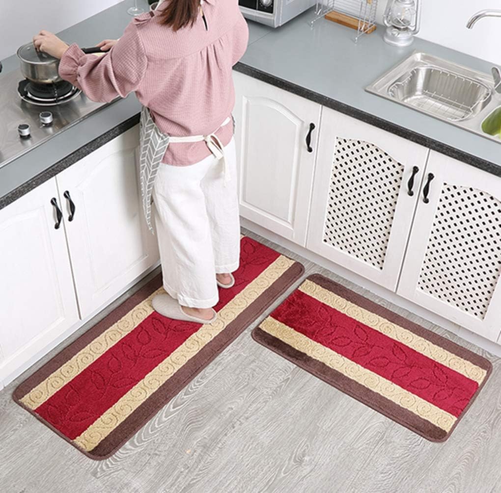 キッチンマット 180 180cm 45x180 洗える おしゃれ かわいい カラフル 滑り止め 柄 ロング キッチン マット 45 65x45 180 ラグ 花柄 台所マット インテリアマット 幅広 ワイド レッド モダン モノトーン マイクロファイバー 北欧 赤 床暖房対応 Epa Sljbr Org