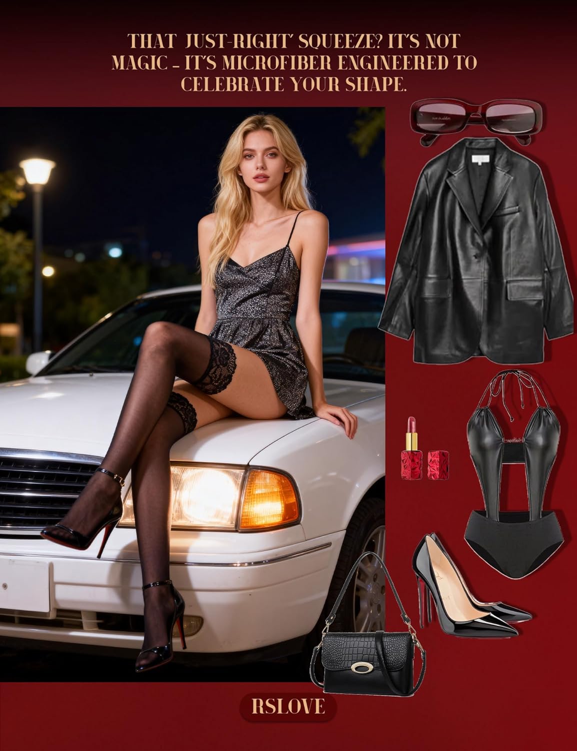 RSLOVE Women Thigh High Stockings - Lace Top Stockings Antiskid Silicone Sexy Stay Up Pantyhose Lingerie for Women - Image 5