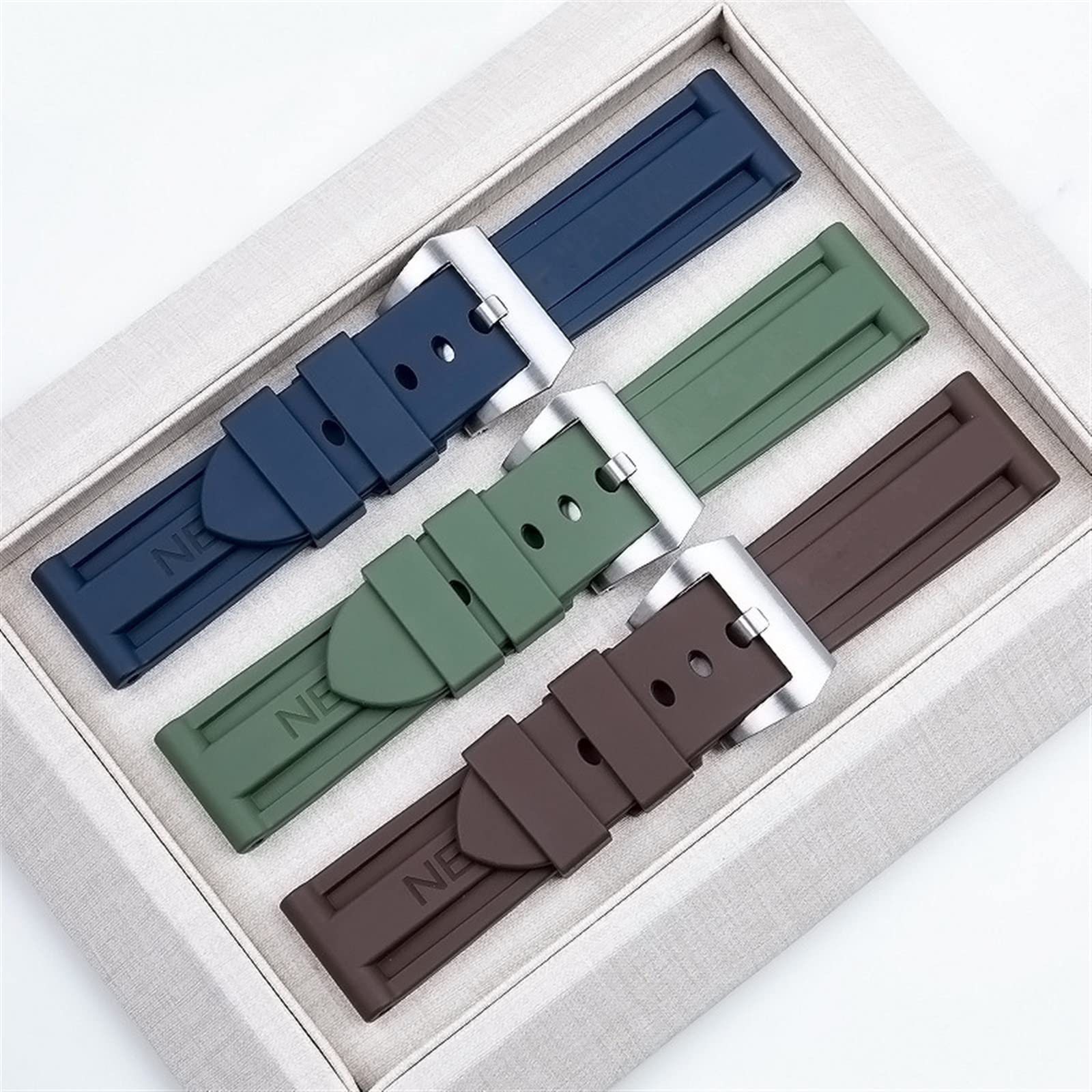 Correa de reloj de silicona con correa de caucho flúor de 22mm y 24mm para correa de reloj Panerai