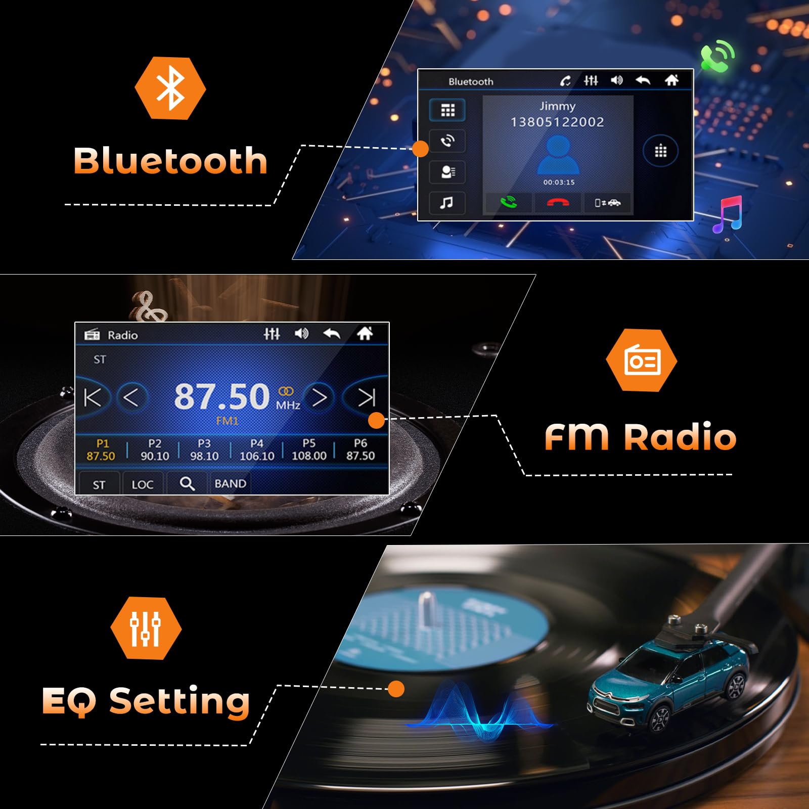 Hodozzy 1 DIN autoradio Carplay Android Auto, 5 inch touchscreen, FM-radio, stereo met spiegellink, Bluetooth USB/AUX-in/SD-kaartaansluiting, SWC achteruitrijcamera, MP5-speler Hodozzy 1 DIN autoradio Carplay Android Auto, 5 inch touchscreen, FM-radio, stereo met spiegellink, Bluetooth USB/AUX-in/SD-kaartaansluiting, SWC achteruitrijcamera, MP5-speler