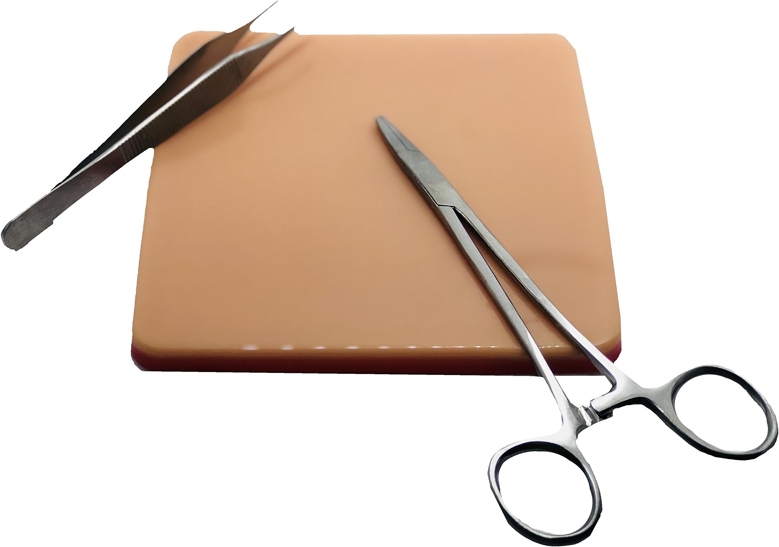 PRO - Suturing Simulation Skin Pad for Surgical Skill Trainer with Tools (6"Needle Holder + Adson Pickups)