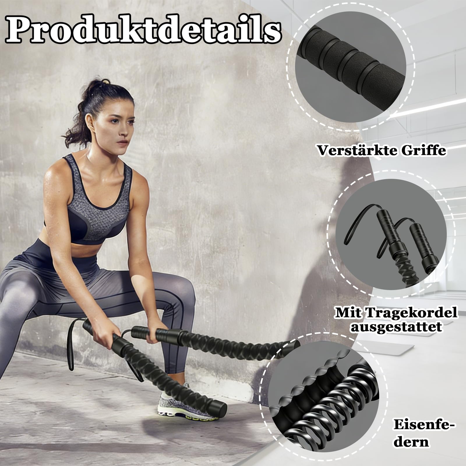 Cuerdas De Batalla Portátiles Para Gimnasio En Casa – Antideslizantes Y Resistentes Para Entrenamiento De Fuerza