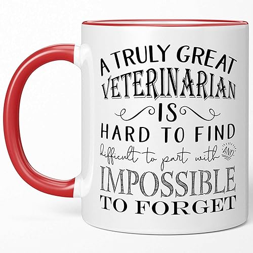 Miniatura 7 de Sweet & Salty Regalos de agradecimiento para veterinarios  A Truly Great Veterinarian is Hard to Find Taza de café, el mejor regalo de jubilación