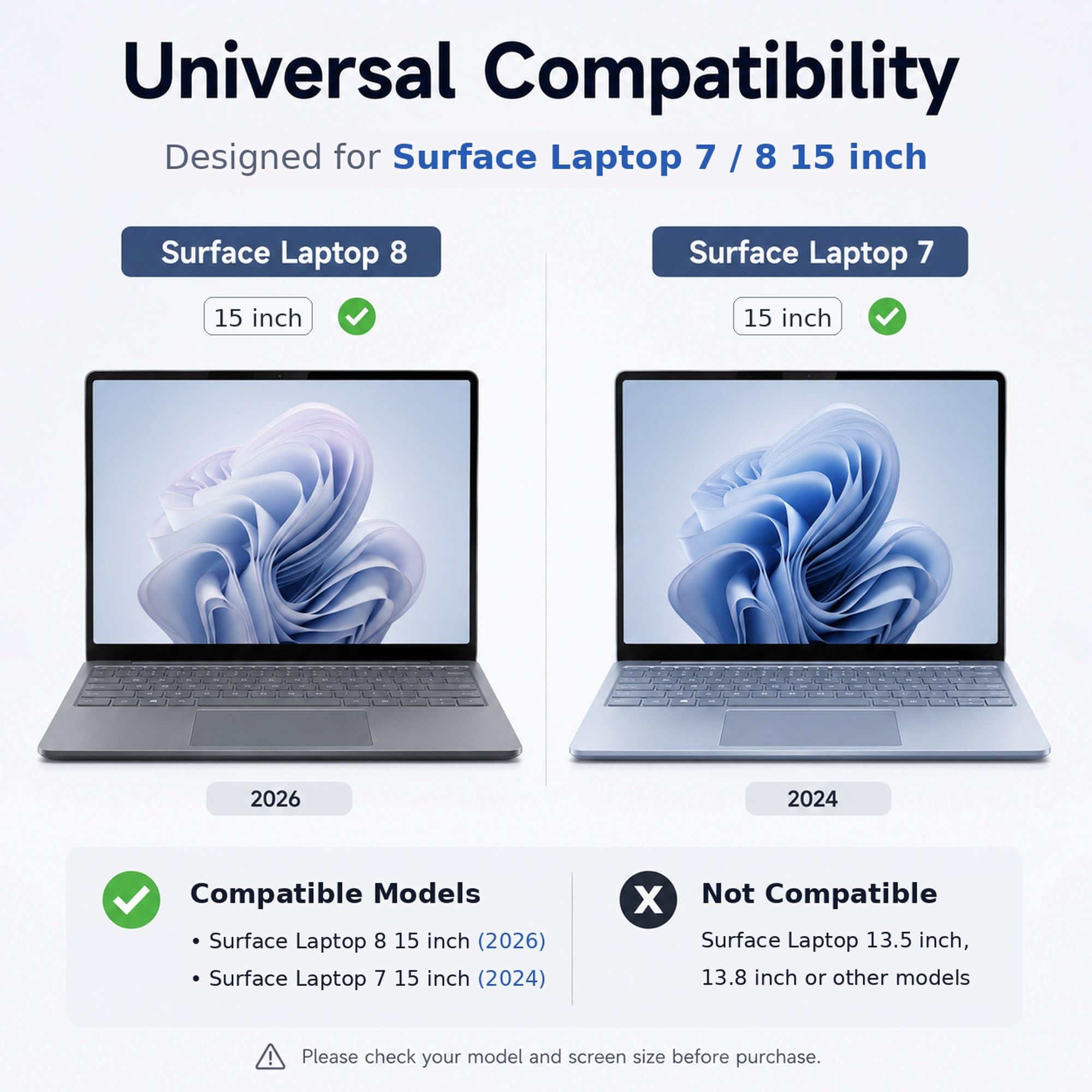 Protector de pantalla de vidrio templado MEGOO para Microsoft Surface Laptop 7 (2024, 15 pulgadas) - Resistente a rayones, fácil instalación, alta claridad