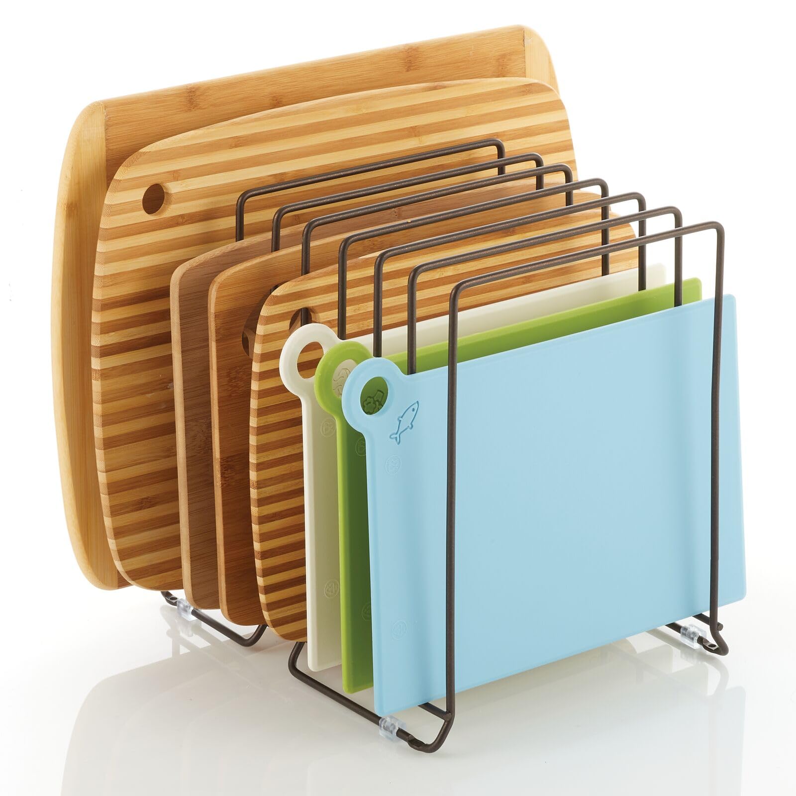 mDesign Pratico scolapiatti Cucina – Gocciolatoio Piatti con 8 Scomparti in Metallo – Organizer Cucina Ideale per l'asciugatura di Piatti e pentole – Bronzo