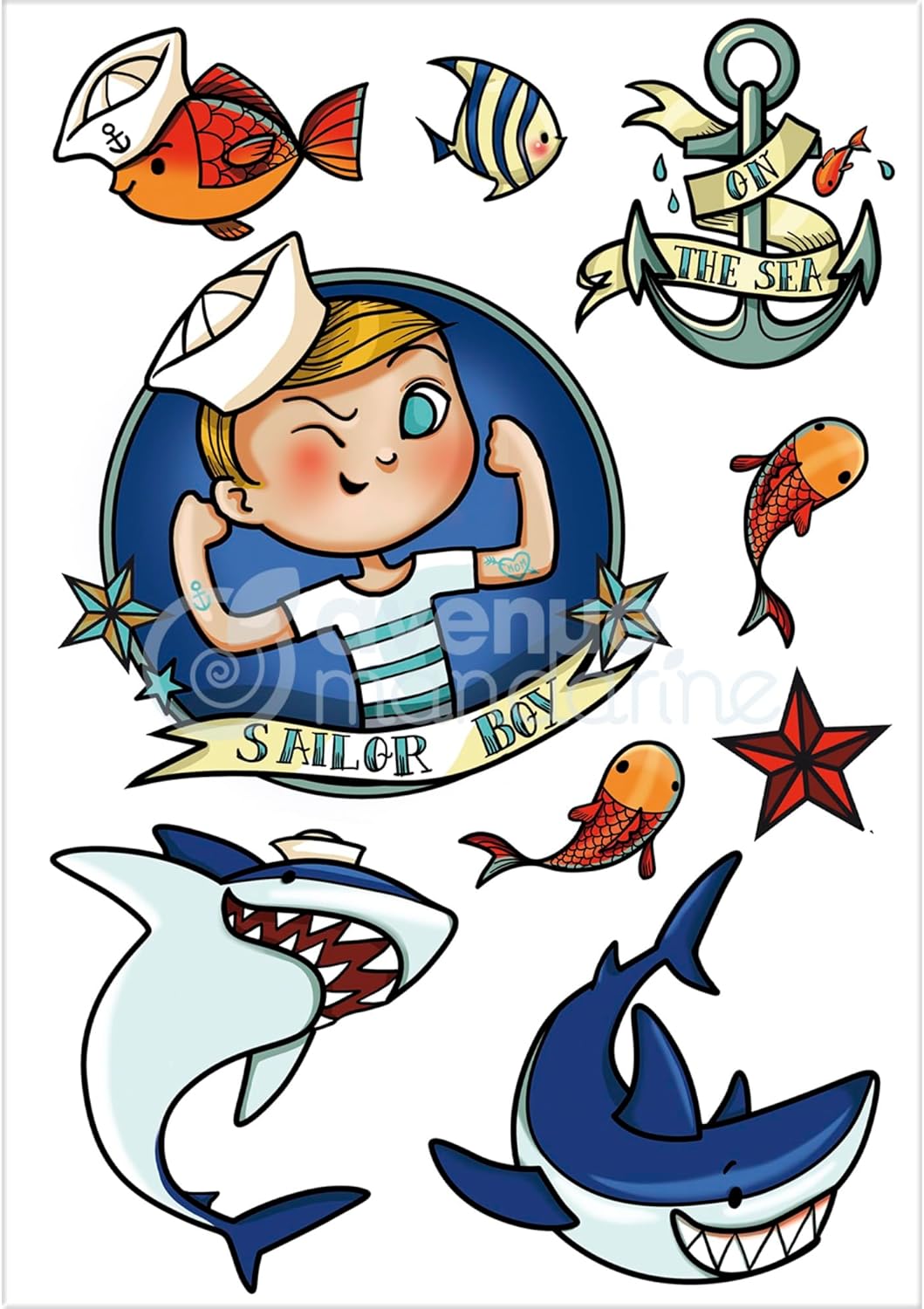 Avenue Mandarine CC004O - Tattoo 'Mania Sachet Including 1 Sheet of Tattoos 12.8 x 9 cm - Seaworld