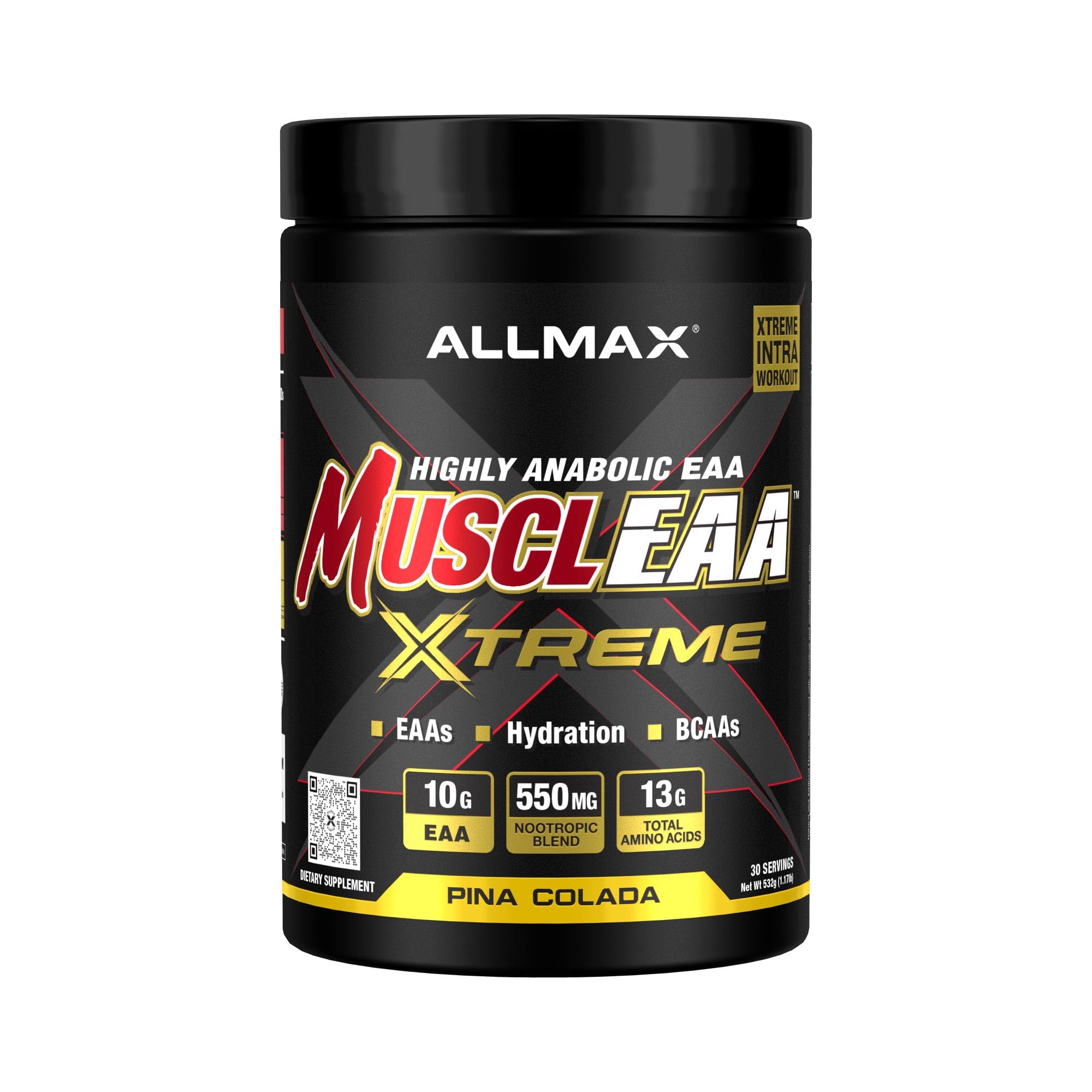 ALLMAX MUSCLEAA Xtreme EAA Powder, Pina Colada, 532 g, 30 Servings