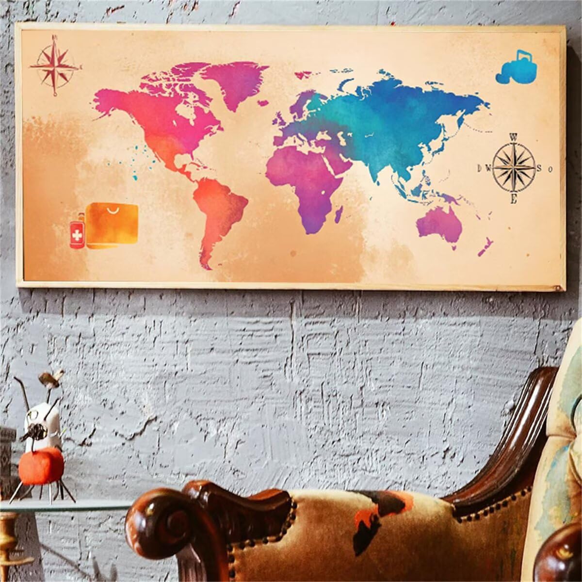 Paesaggio Dipingi con i Numeri Adulti, Mappa Dipingere Con I Numeri, Hobby Creativi Passatempo Pittura Con i Numeri Adulti con Vernici e Pennelli, per Decorazioni Parete Casa Regalo 60x120 cm W-4010