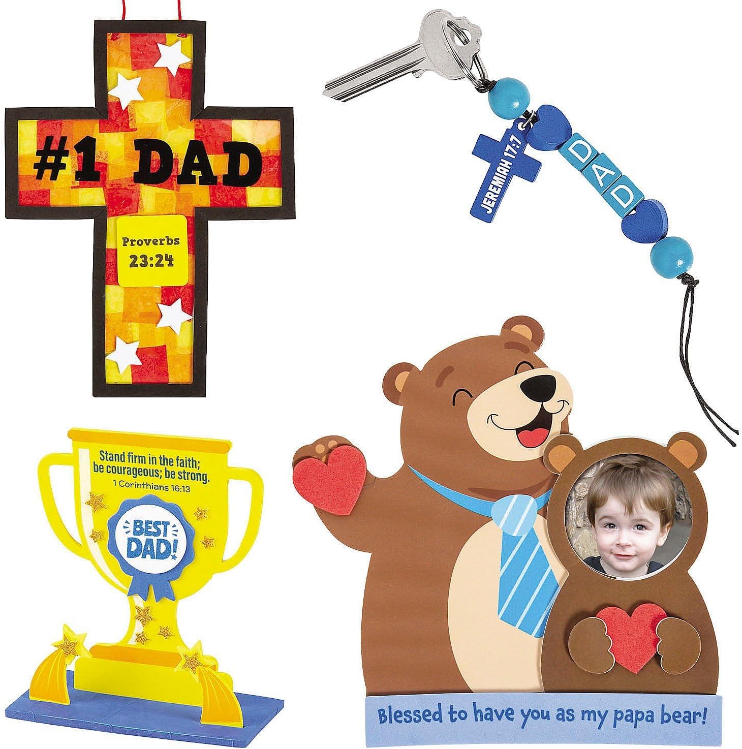 Fun Express Religious Father’s Day Craft Kit Assortment - Makes 48