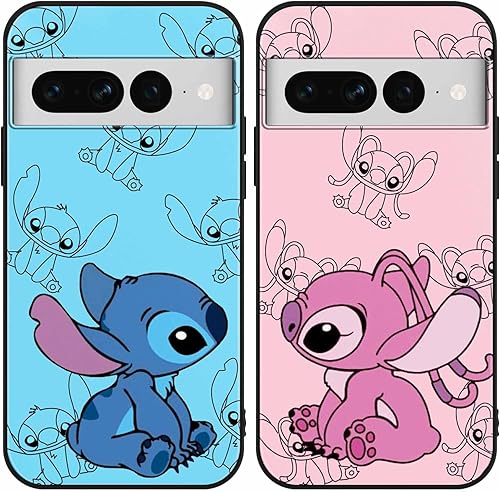 FGIAZDU Paquete de 2 bonitas fundas de teléfono de anime para Google Pixel 7 Pro 5G 6.6, funda protectora con patrón de dibujos animados de