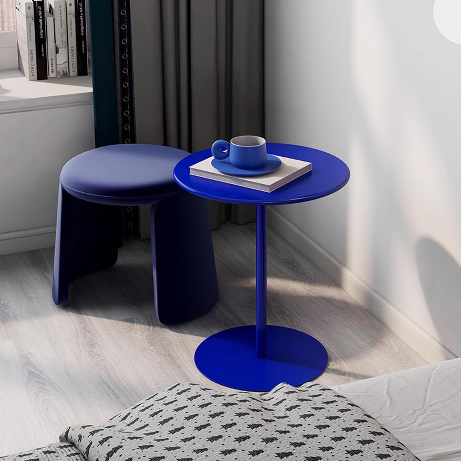 Mesa de bar de cóctel redonda y compacta para mesita de noche