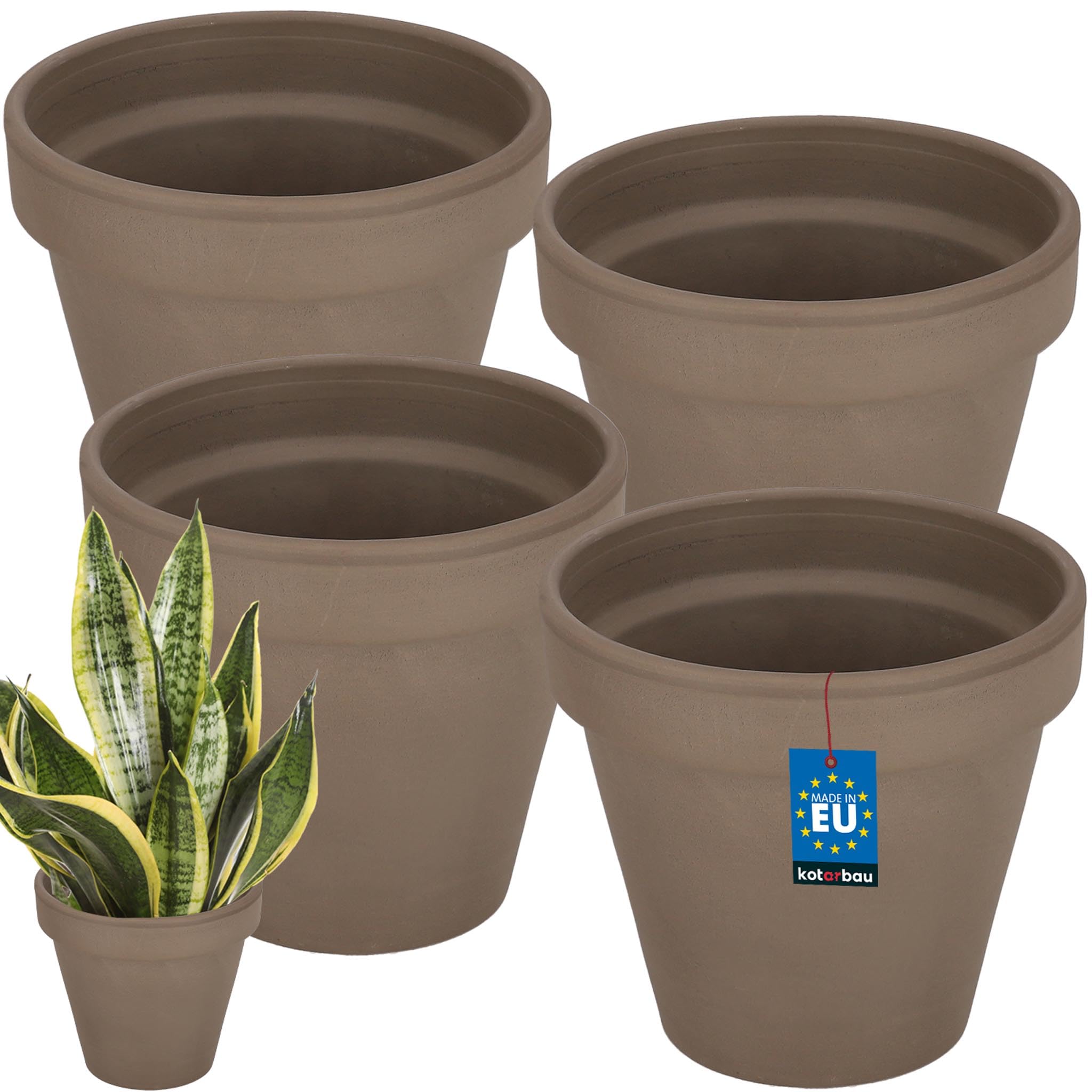 KOTARBAU® Terracotta Flower Pot Planter with Rim for Indoor and Gardens, M, Mediterranean