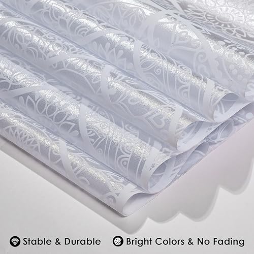 Vista 41 de DKTIE - Película para vitrales con herramientas de instalación, estilo bohemio, protección de la privacidad, suaviza la luz, película decorativa