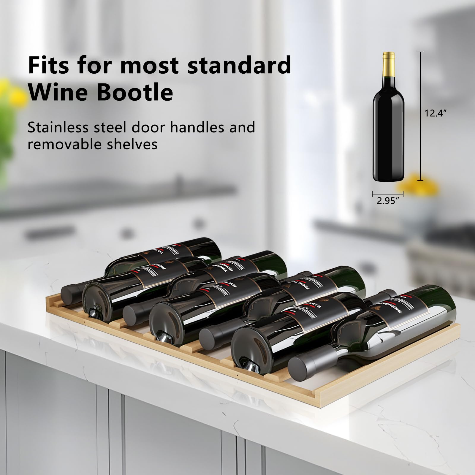 Antarctic Star 385L Wine Cellar Under Counter Built-in Beverage Cooler Mini Fridge Clear Glass Door Digital Memory Temperature Control, Beer Soda LED Light Safety Lock Quiet Operation on Fridge.com