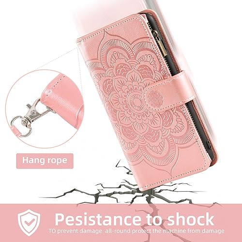 Miniatura 6 de Asuwish Funda de teléfono para Nokia C200 Funda de cartera con protector de pantalla de vidrio templado y cuero de flores, soporte para tarjeta de