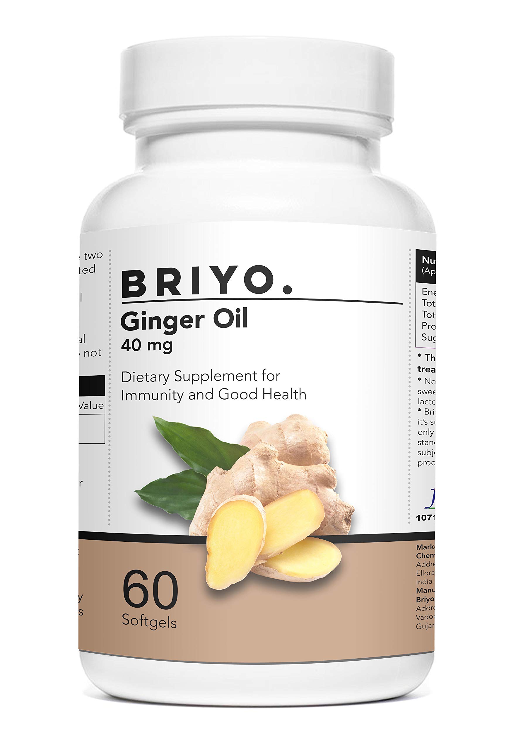 Briyosis Ginger Oil 60 Softgels to support Healthy Digestion and Immune Health (B08W8K6HBF) Amazon Price History, Amazon Price Tracker