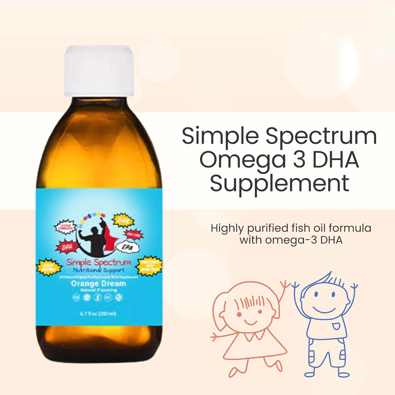 Simple Spectrum, All Natural Fish Oil, Omega 3 DHA Supplement
