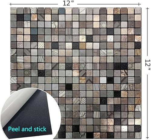 Miniatura 2 de WEIMEISC 10 hojas de azulejos para salpicaduras de cocina, azulejos de mosaico autoadhesivos, se adhieren a tocadores de baño, decoración de