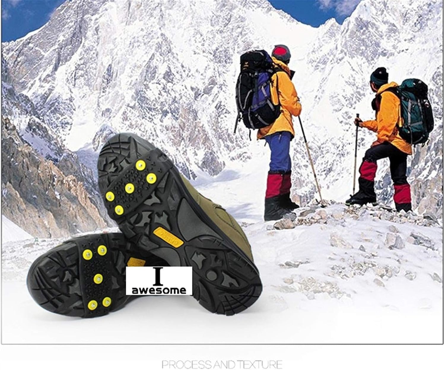 Ice Snow Grips 5-Stud Anti-Skid Shoe Spikes Snow Ice Gripper Hiking Climbing Anti Slip Spikes Grips Cleats Ice Grips for Shoes