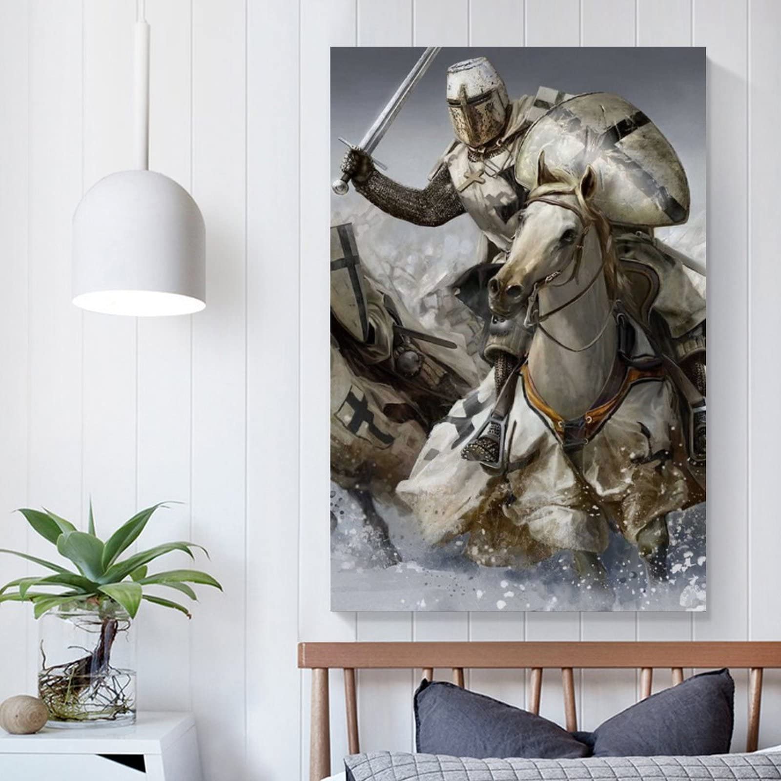 Poster Sur Toile 60x80 Cm 'Cavalieri-e-Guerrieri' - Impression Haute Qualité, Finition Givrée - Décor Mural Pour Chambre, Salon, Bureau - 3