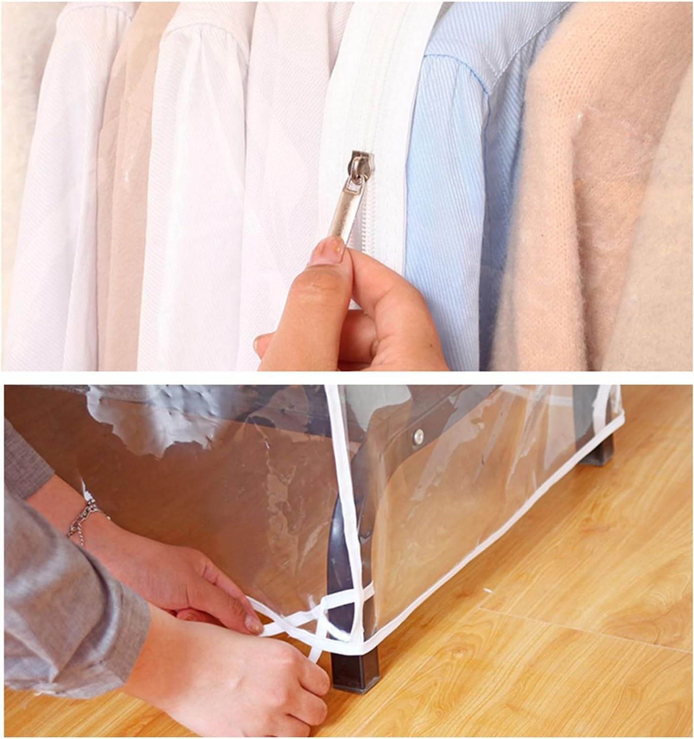 Funda Protectora para Perchero Funda Perchero Burro Largas Ropa Protege del Antihumedad Cubierta Polvo Cubierta Antipolvo de Ropa para Chaqueta Abrigo Traje A180 * 50 * 150 cm