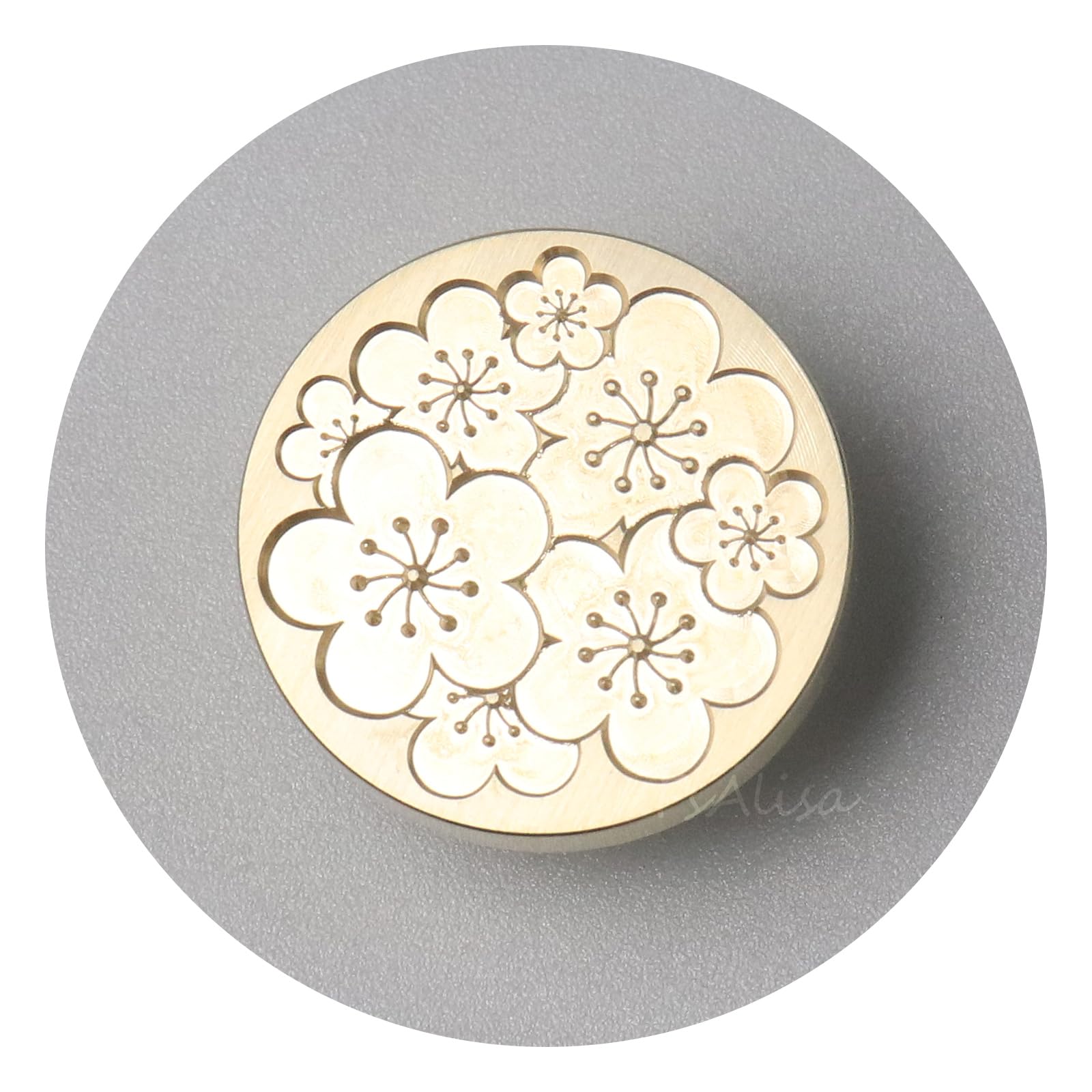 fsalisa Botanical Sealing Wax Stamp Head Sakura Brass Head without Handle Flower Plant Wax Seal Stamp Head Embellishment Wedding Party Invitations
