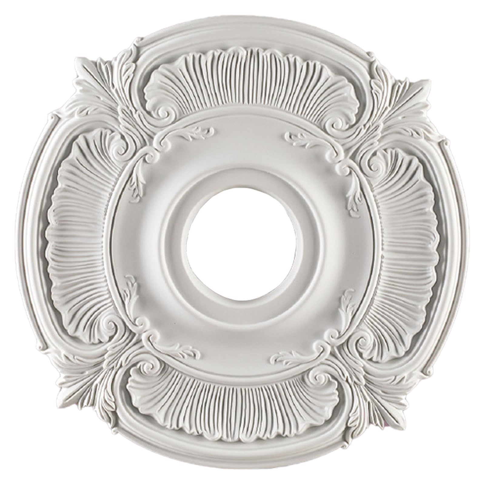 Foelanne White E Pu Decorative Ceiling Light Medallion White 29.3-74Cm No Drilling(,45.7Cm)