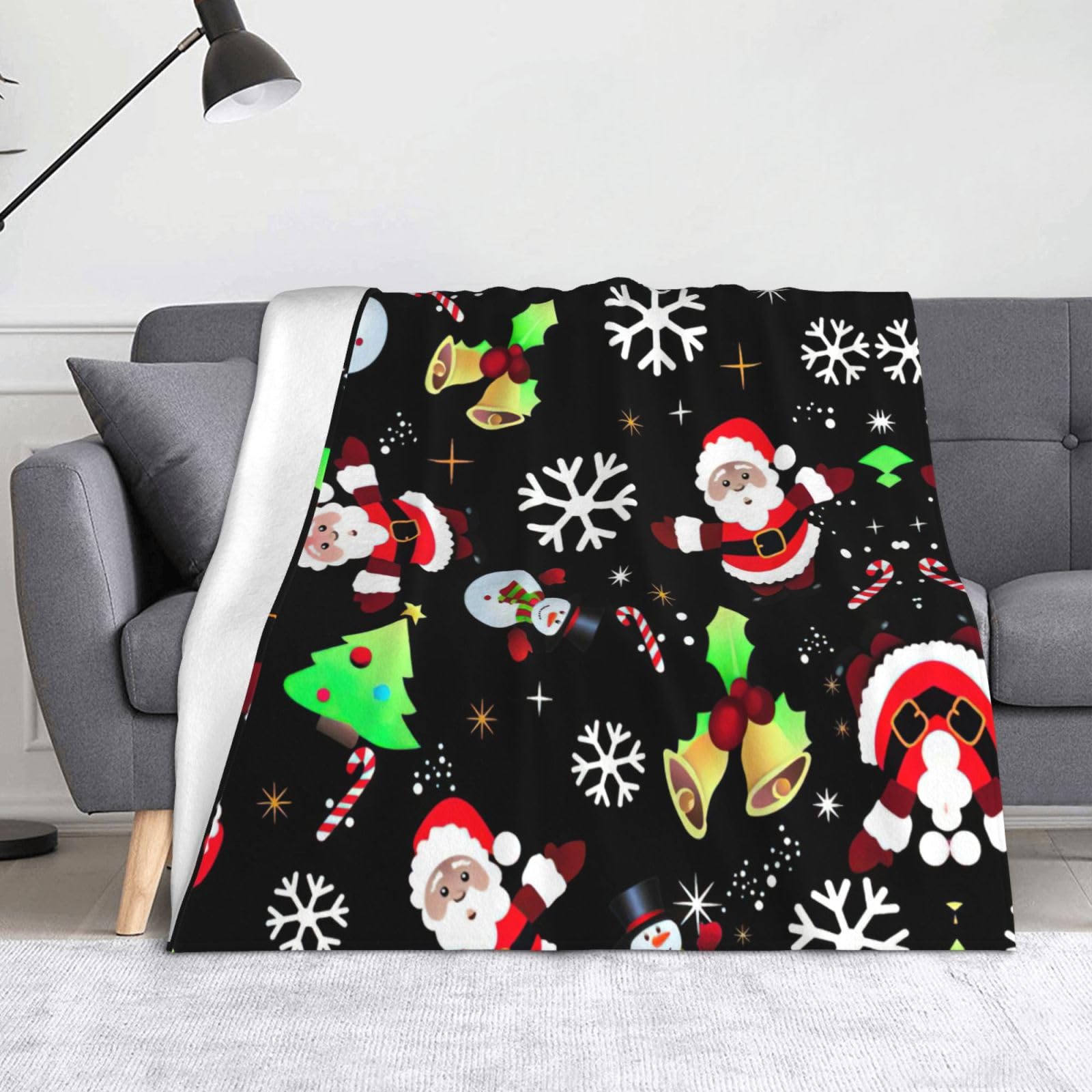 Couverture en flanelle légère de Noël 152x127 cm pour canapé