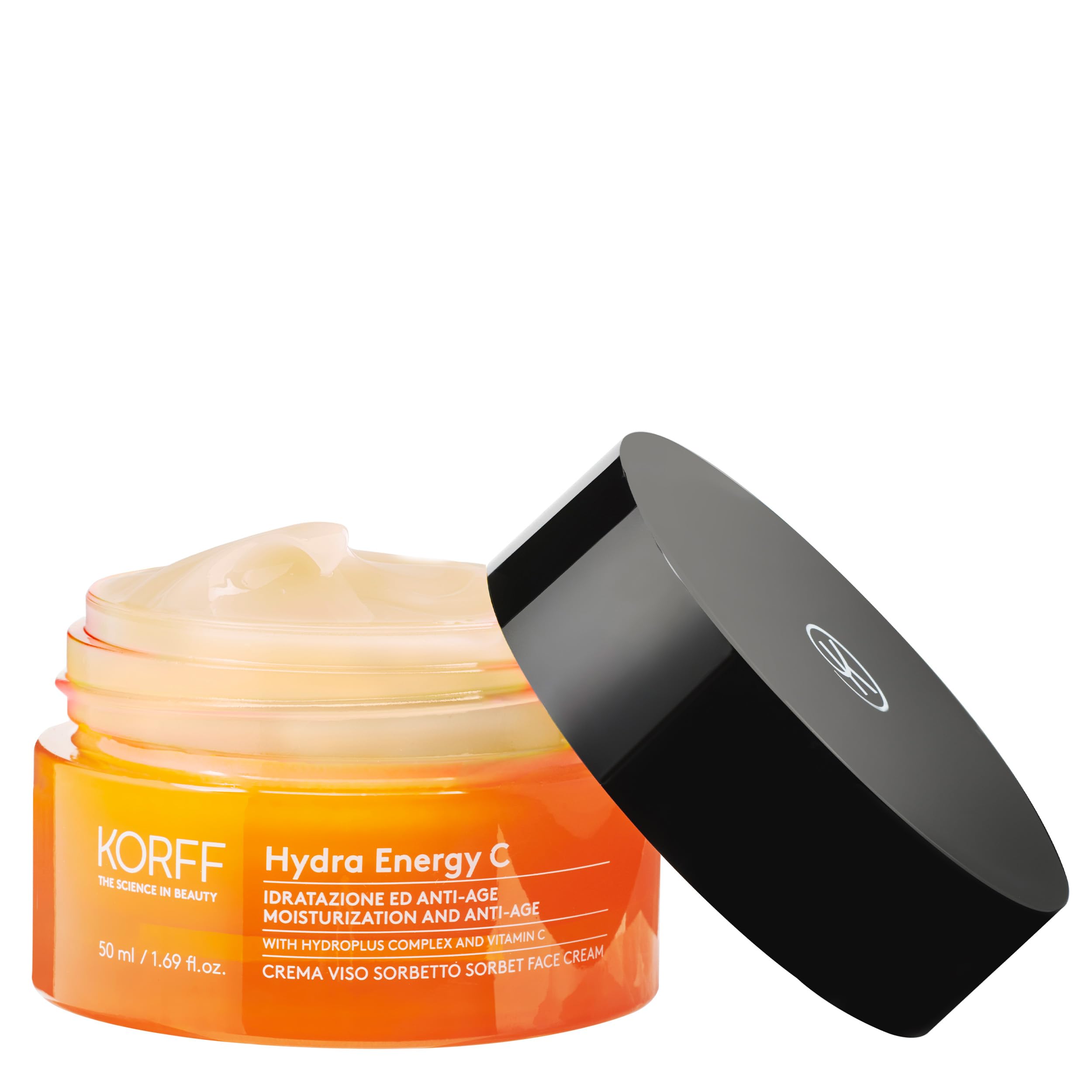 Korff Hydra Energy C, Crema Viso con Hydroplus Complex, Formula Idratante con Acido Ialuronico per Pelle Normali e Miste, 50ml