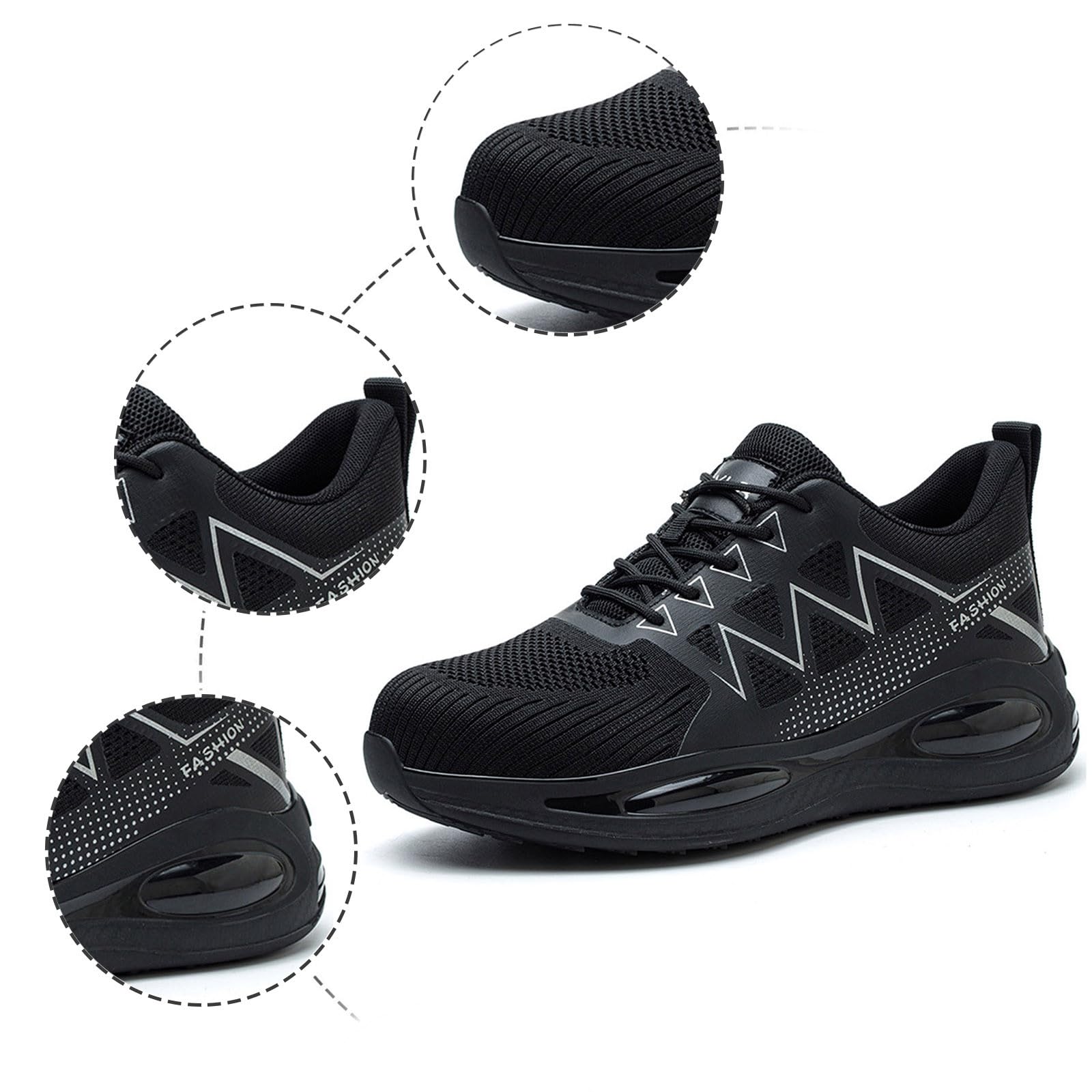 Zapatos de trabajo para hombre y mujer, ligeros, deportivos, transpirables, con cierre de rosca, zapatos de protección, antideslizantes, para cocina, sin deslizamientos, para camareros, deportivos