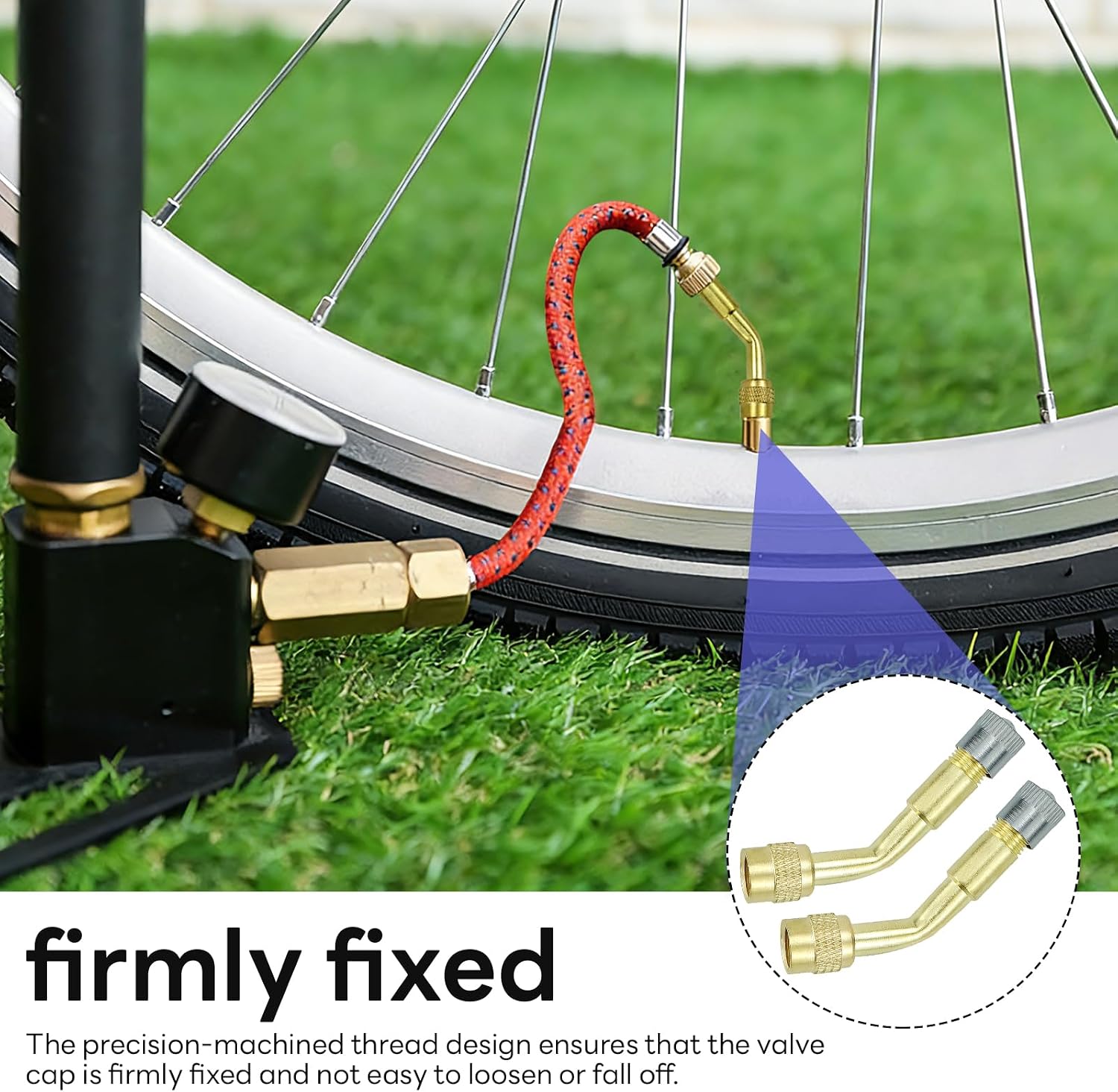 6 Pack Universal Valve Extensions, 45 Degree 90 Degree 135 Degree Valve Stem Extenders for Passenger Cars, RVs, Bicycles, Motorcycles, Trailers, and Strollers (Gold)