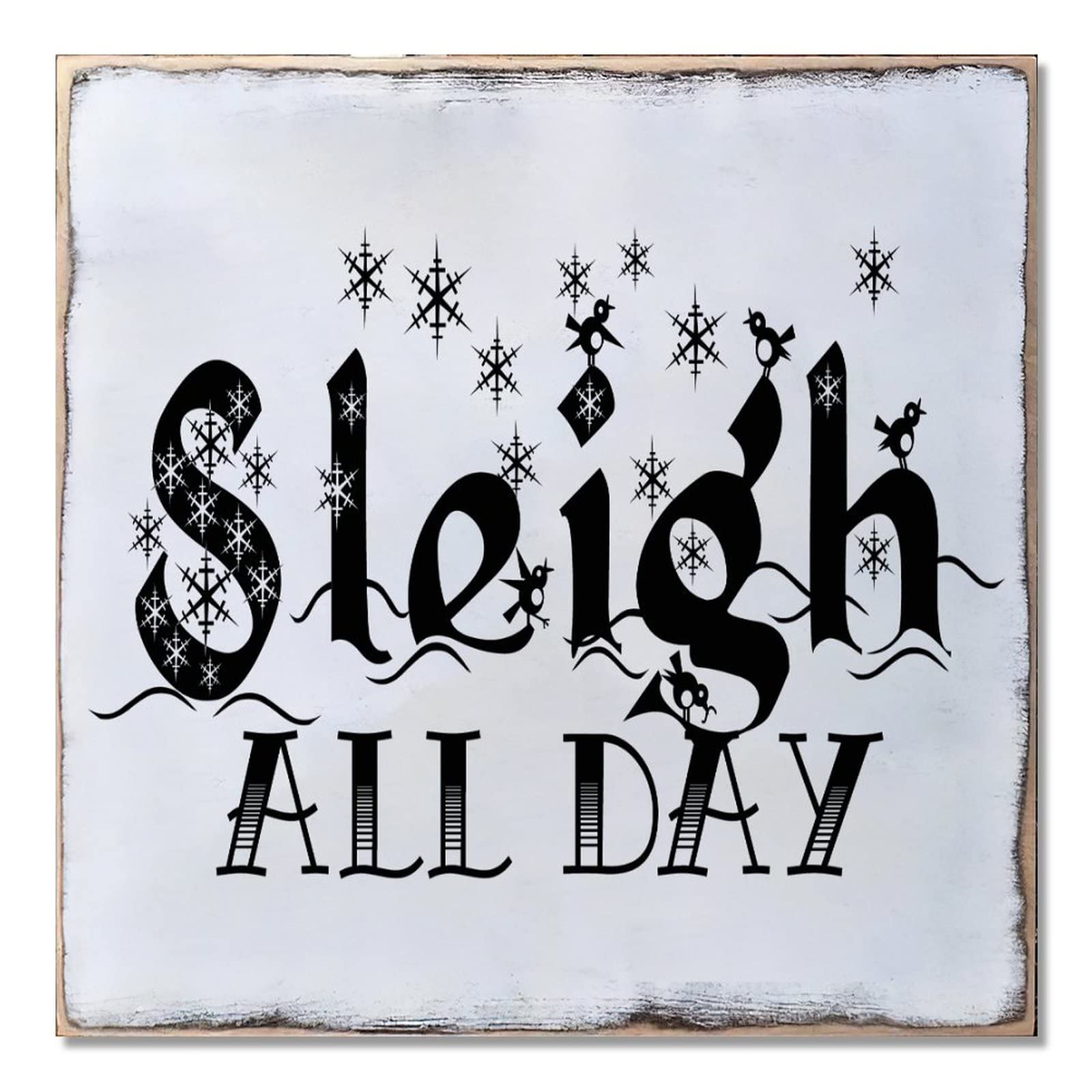 Panneau de porte Sleigh All Day bois : finie la décoration fade à Noël