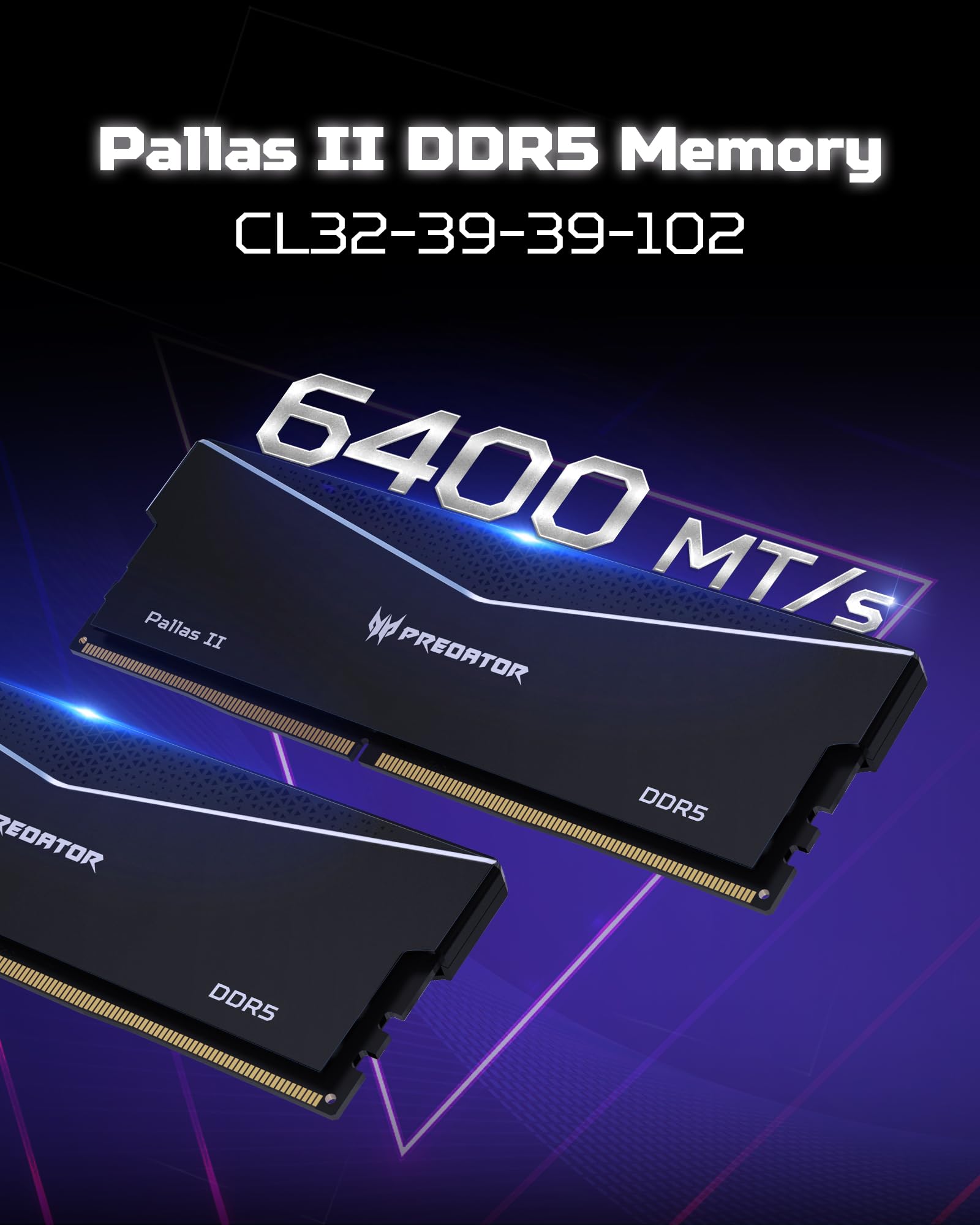 Acer Predator Pallas II DDR5 RAM 64GB (32GBx2) 6400MHz CL32 PC5