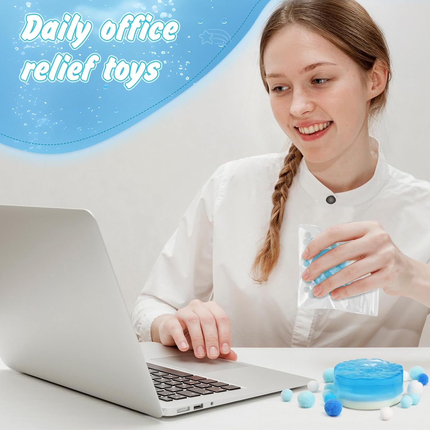 Taba Fidget Squeeze Toys, Ice Cube Stress Balls for Adults Kids, Soft Taba Squishy Stress Relief Toys, Squishies Cube Sensory Toys, Fun Unique Design Party Favors Gifts (Circle)