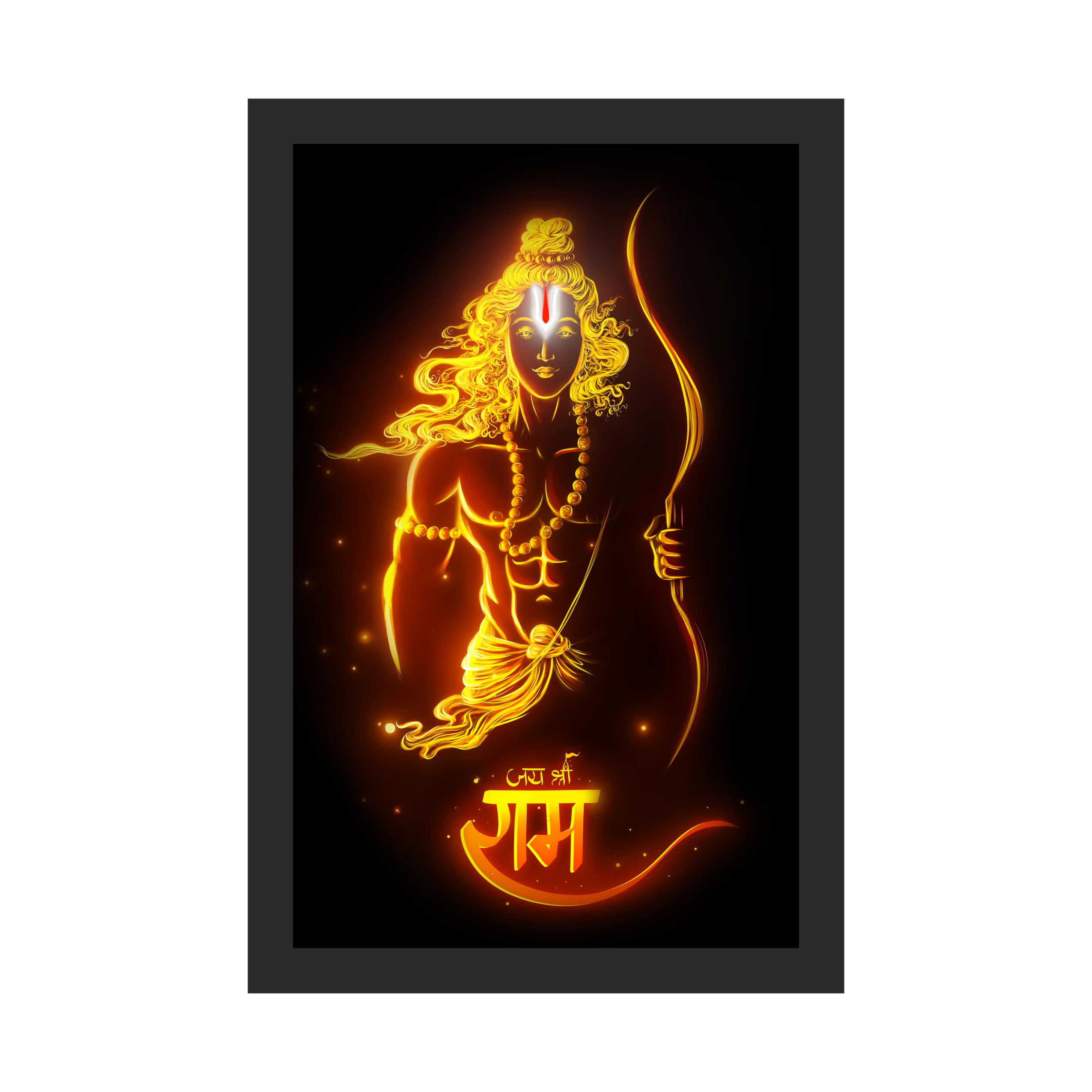 Lord Ram: Luminous Jai Shree Ram Art, 20x30 Inches